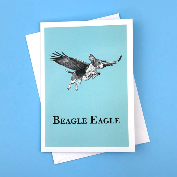 Beagle Eagle 5x7" Greeting Card - Whatif Creations