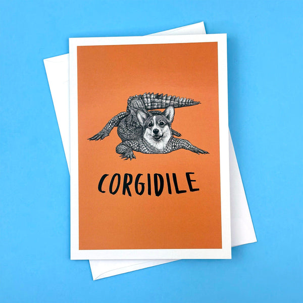 Corgidile 5x7" Greeting Card - Whatif Creations
