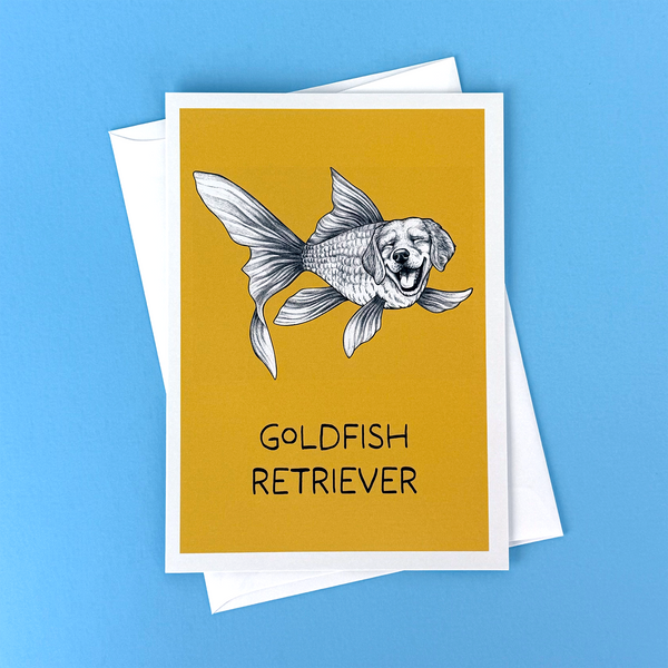 Goldfish Retriever Greeting Card