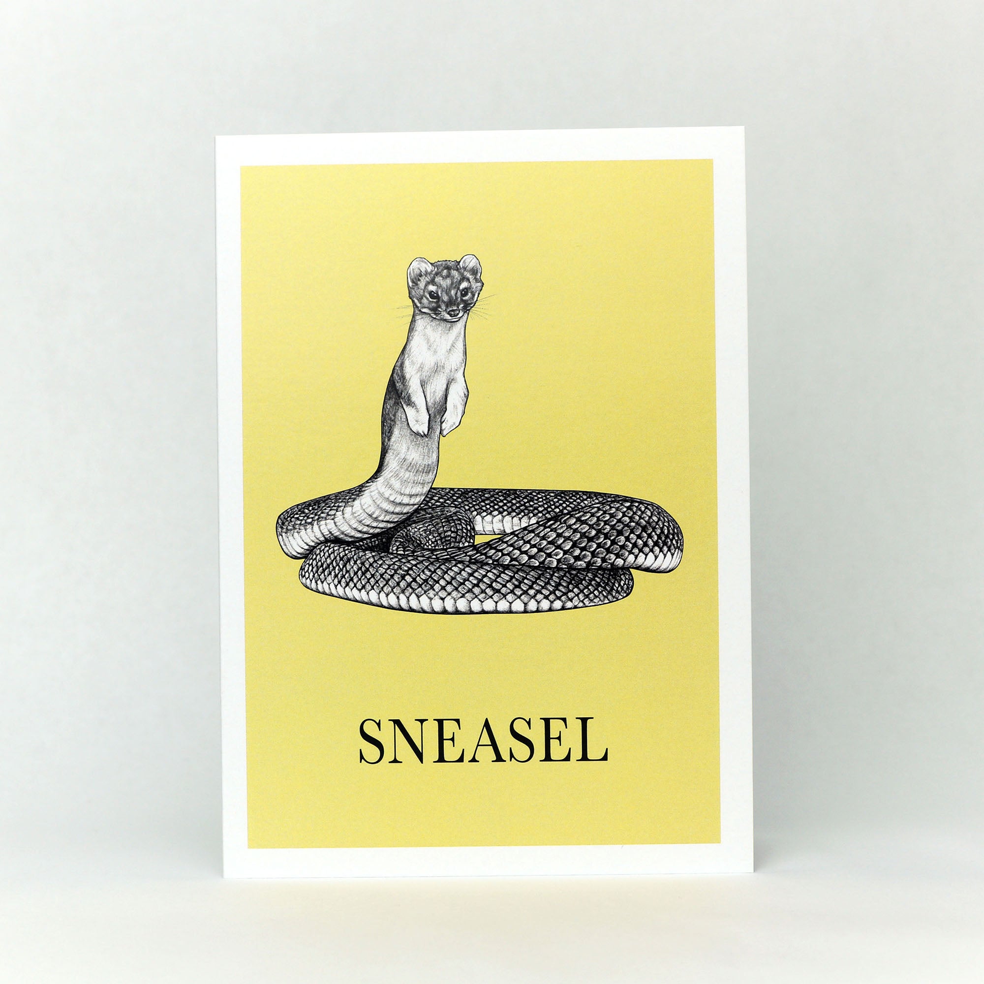 Sneasel | Snake + Weasel Hybrid Animal | 5x7" Greeting Card