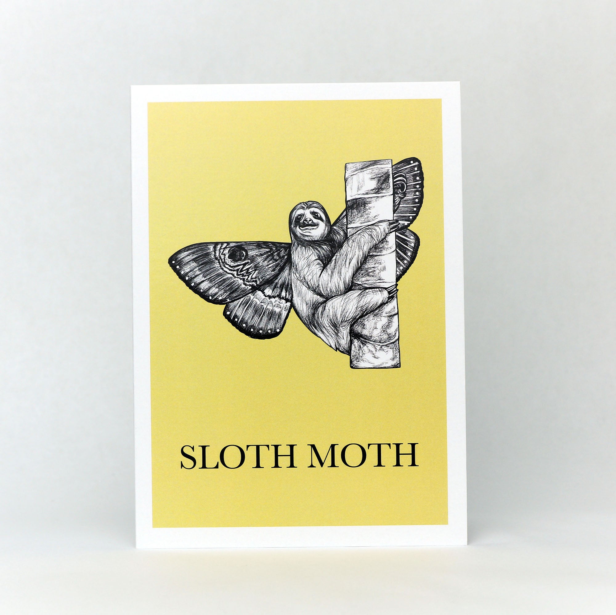 Sloth Moth | Sloth + Moth Hybrid Animal | 5x7" Greeting Card