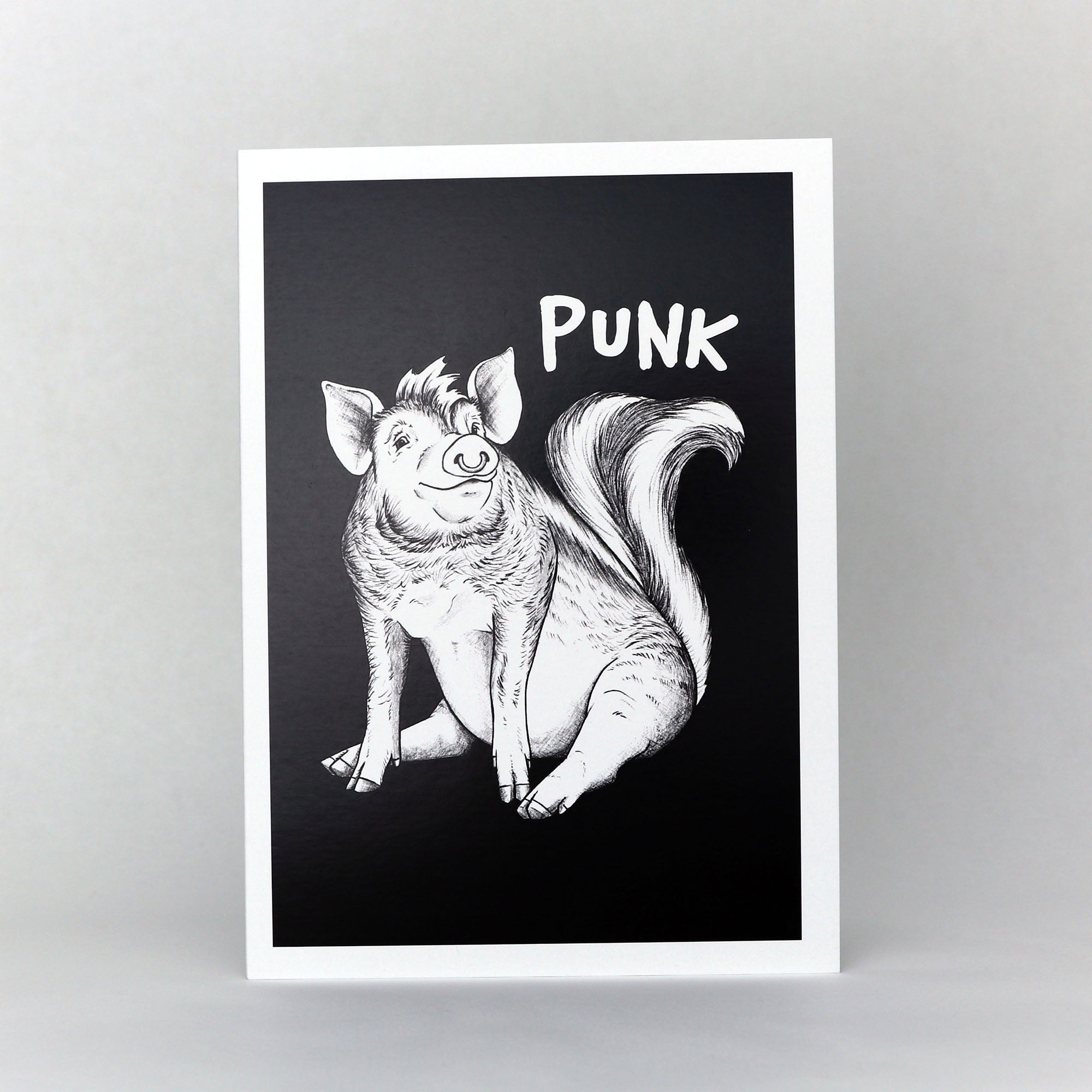 Punk | Pig + Skunk Hybrid Animal | 5x7" Greeting Card