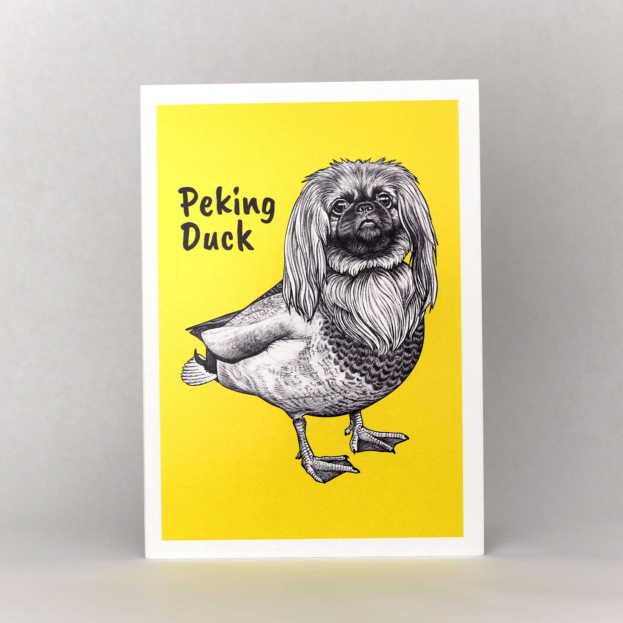 Peking Duck | Pekingese + Duck Hybrid Animal | 5x7" Greeting Card