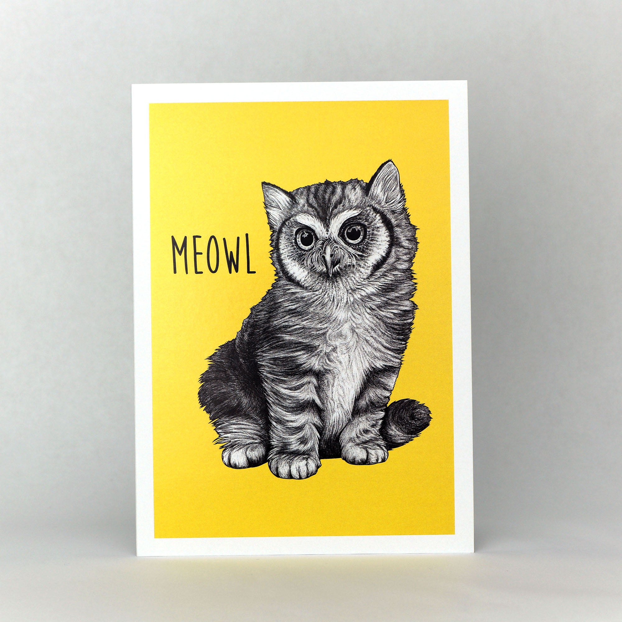 Meowl | Cat + Owl Hybrid Animal | 5x7" Greeting Card
