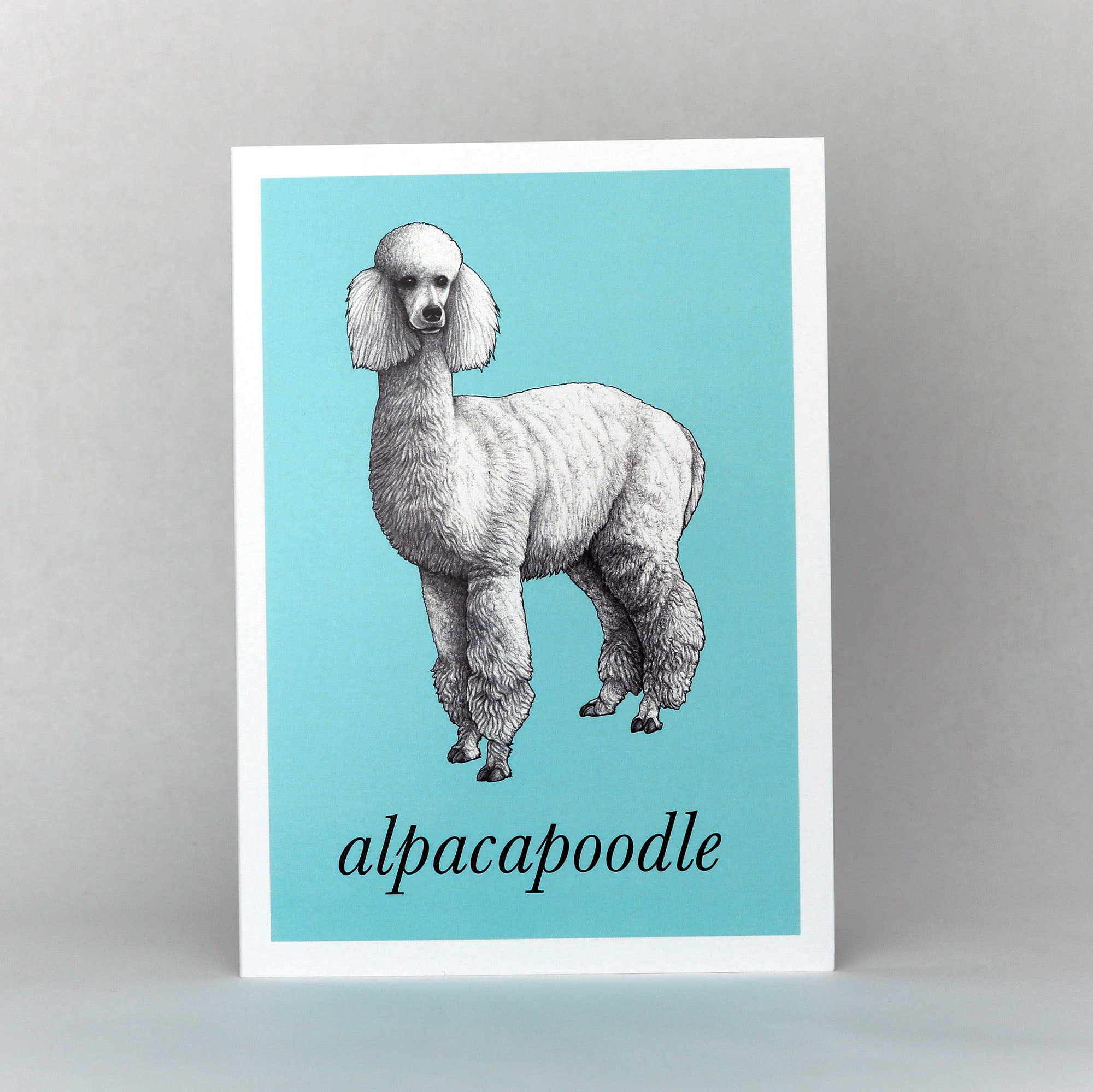 Alpacapoodle | Alpaca + Poodle Hybrid Animal | 5x7" Greeting Card