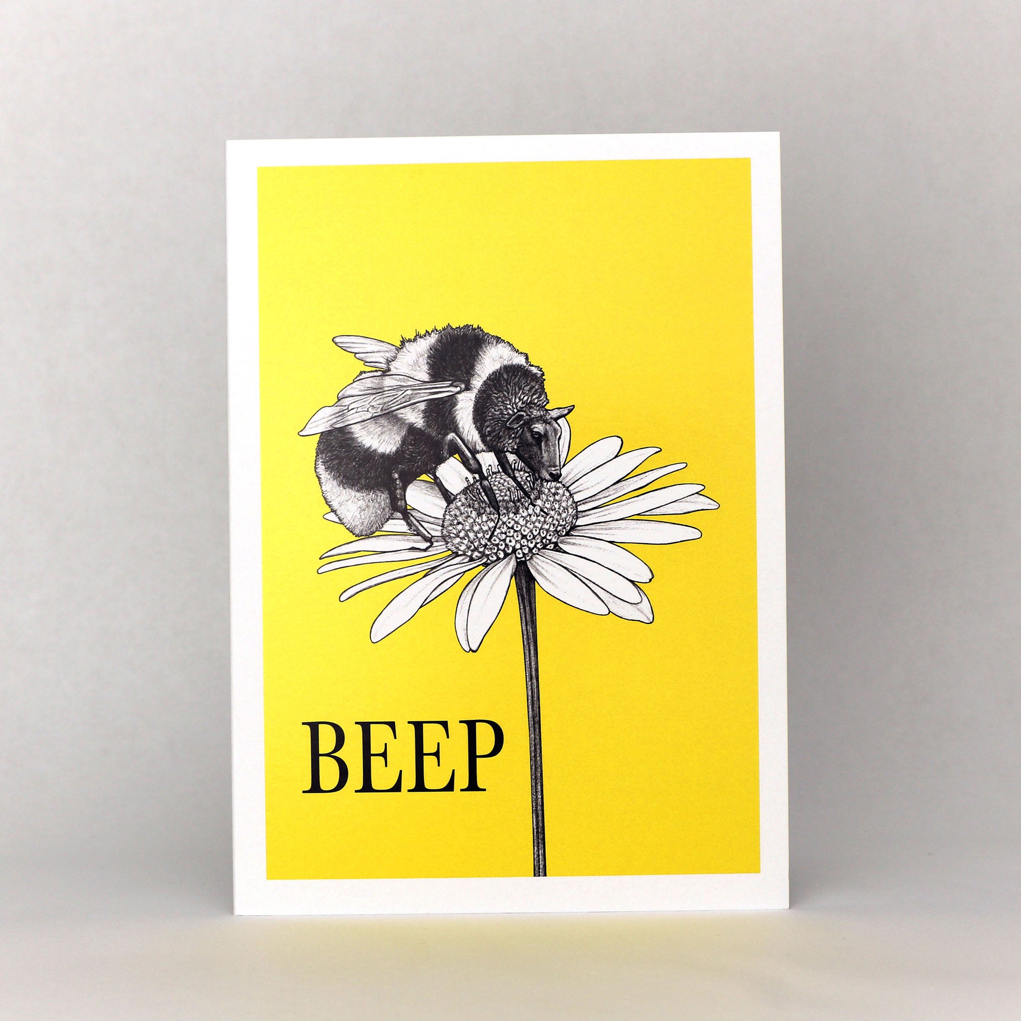 Beep | Bee + Sheep Hybrid Animal | 5x7" Greeting Card