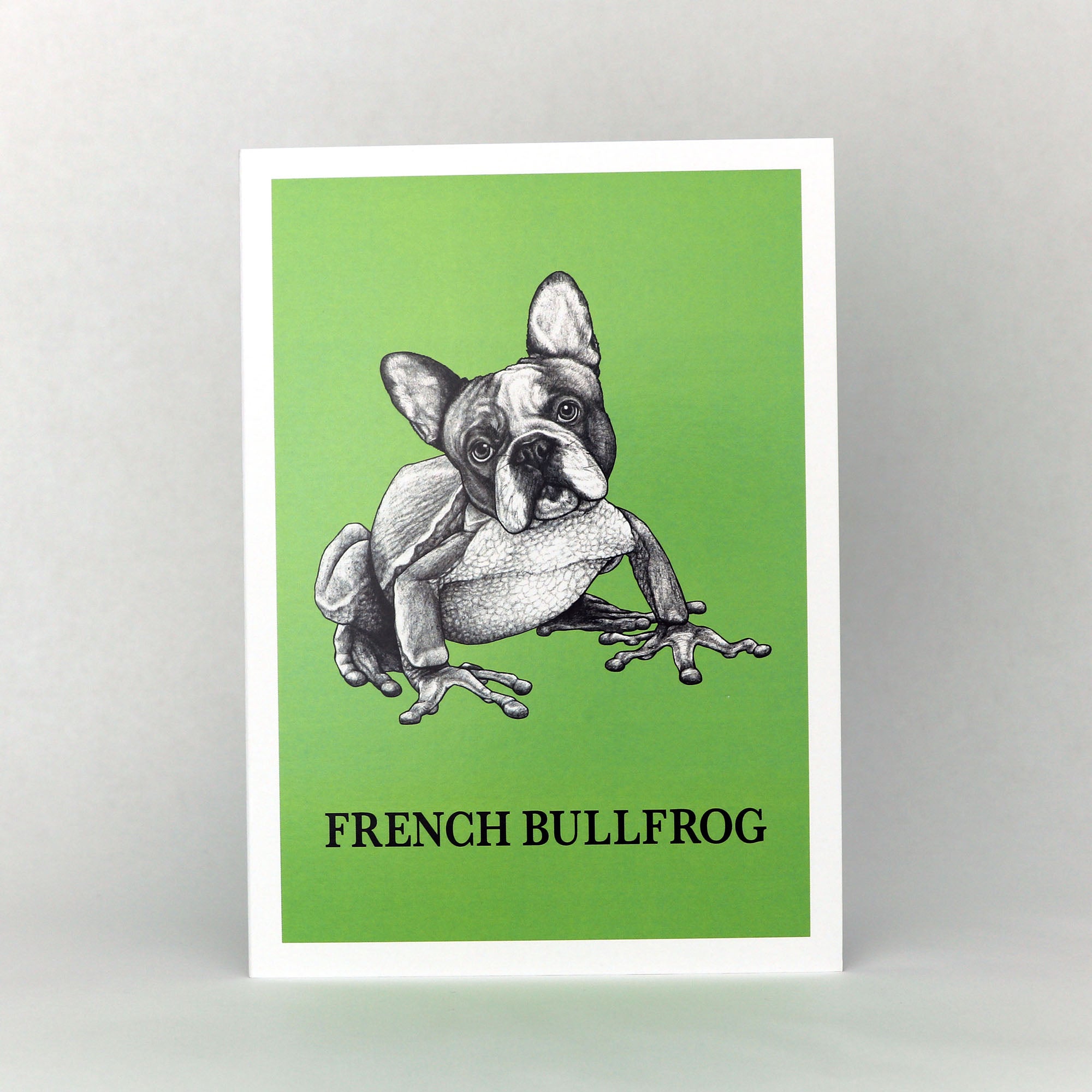 French Bullfrog | French Bulldog + Frog Hybrid Animal | 5x7" Greeting Card