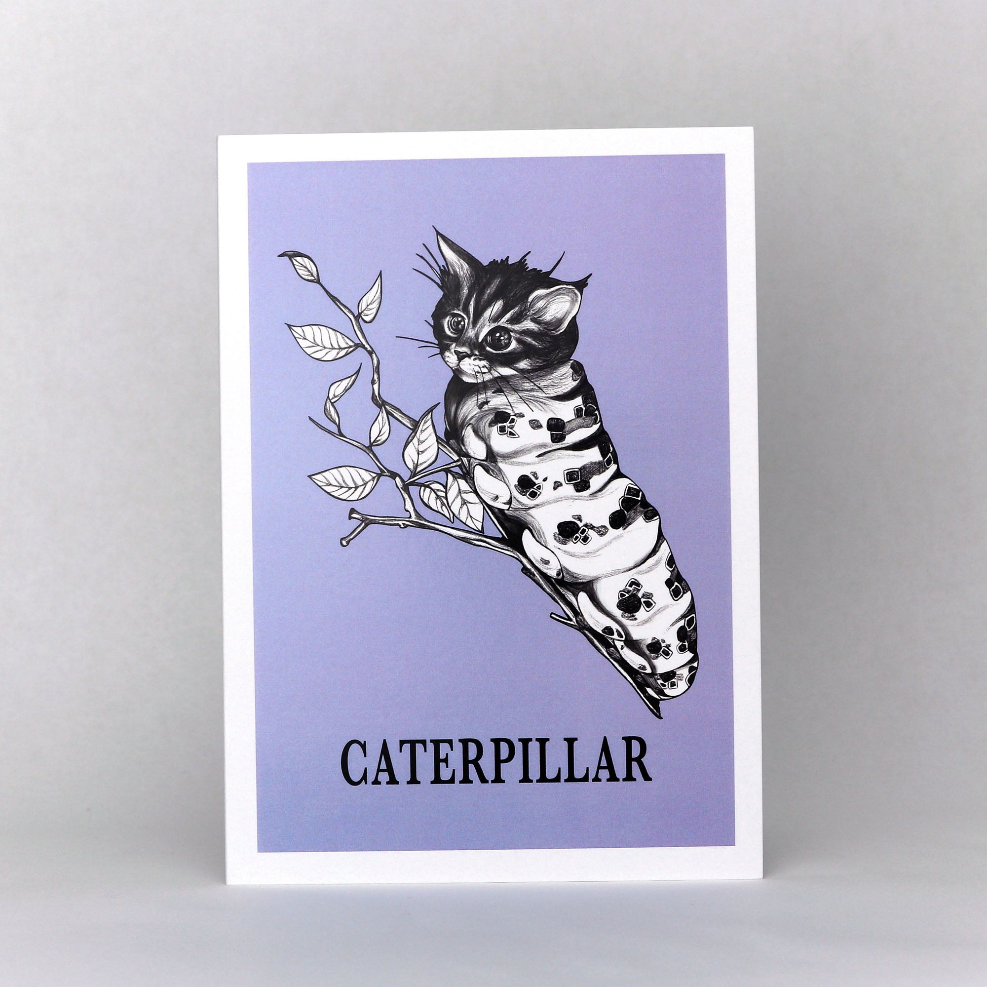 Caterpillar | Cat + Caterpillar Hybrid Animal | 5x7" Greeting Card