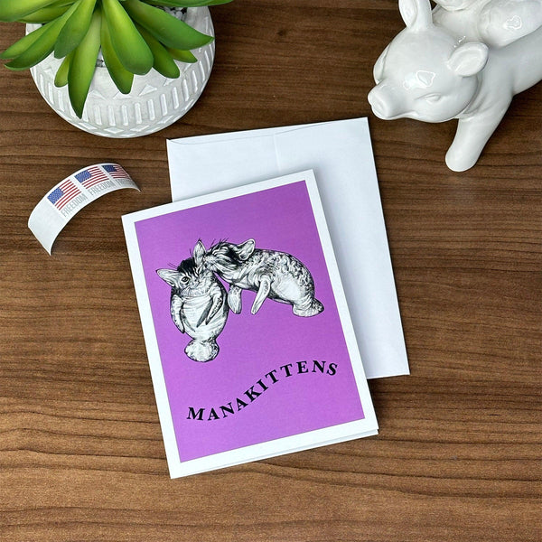 Manakittens 5x7" Greeting Card - Whatif Creations