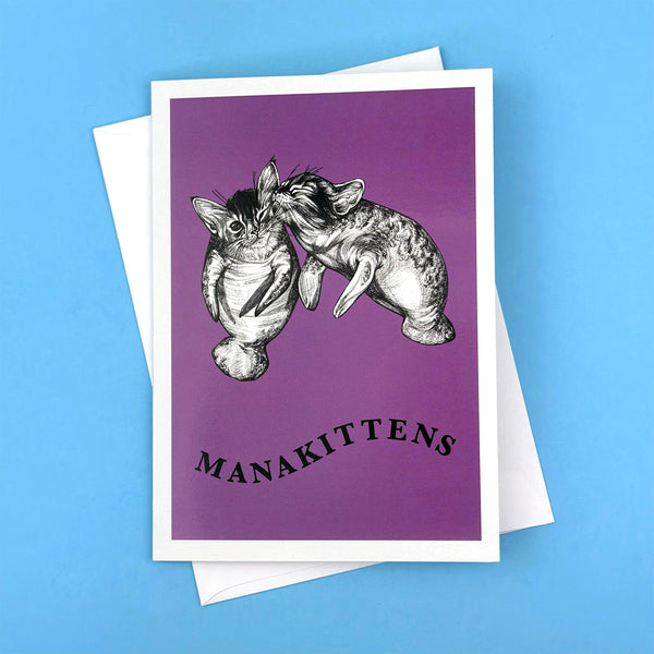 Manakittens 5x7" Greeting Card - Whatif Creations