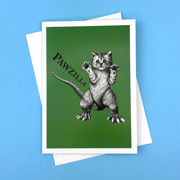 Pawzilla 5x7" Greeting Card - Whatif Creations