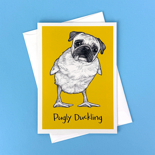 Pugly Duckling Greeting Card