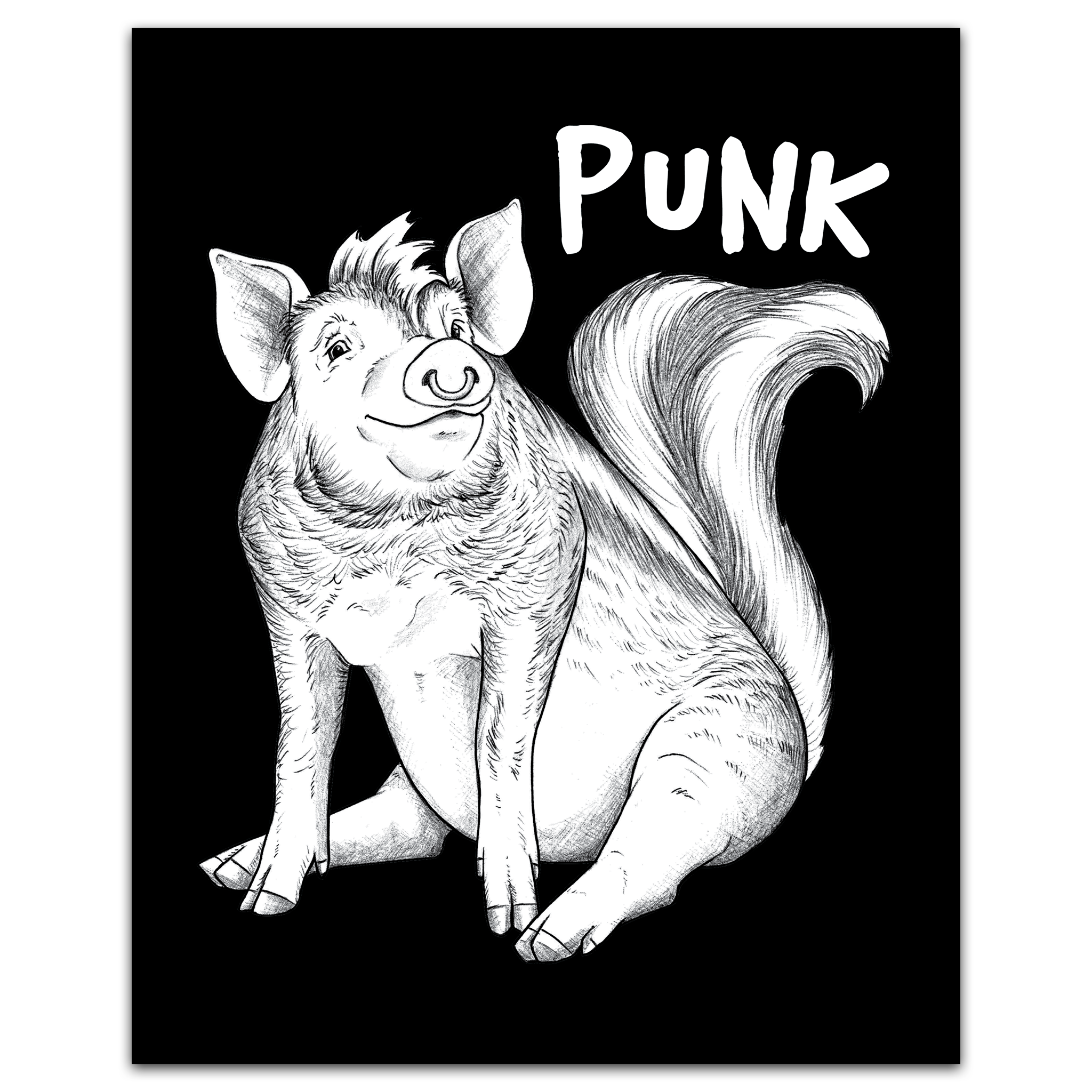 Punk | Pig + Skunk Hybrid Animal | 8x10" Color Print