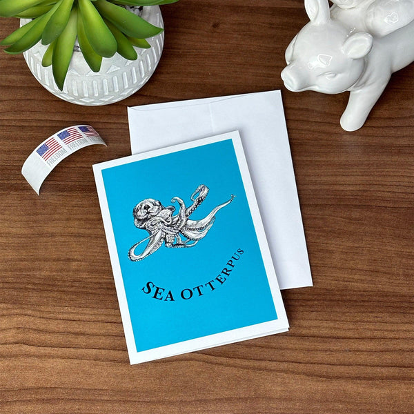 Sea Otterpus 5x7" Greeting Card - Whatif Creations
