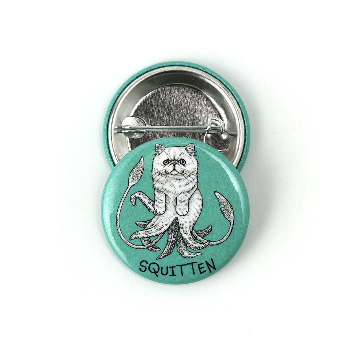 Squitten | Squid + Kitten Hybrid Animal | 1.5" Pinback Button