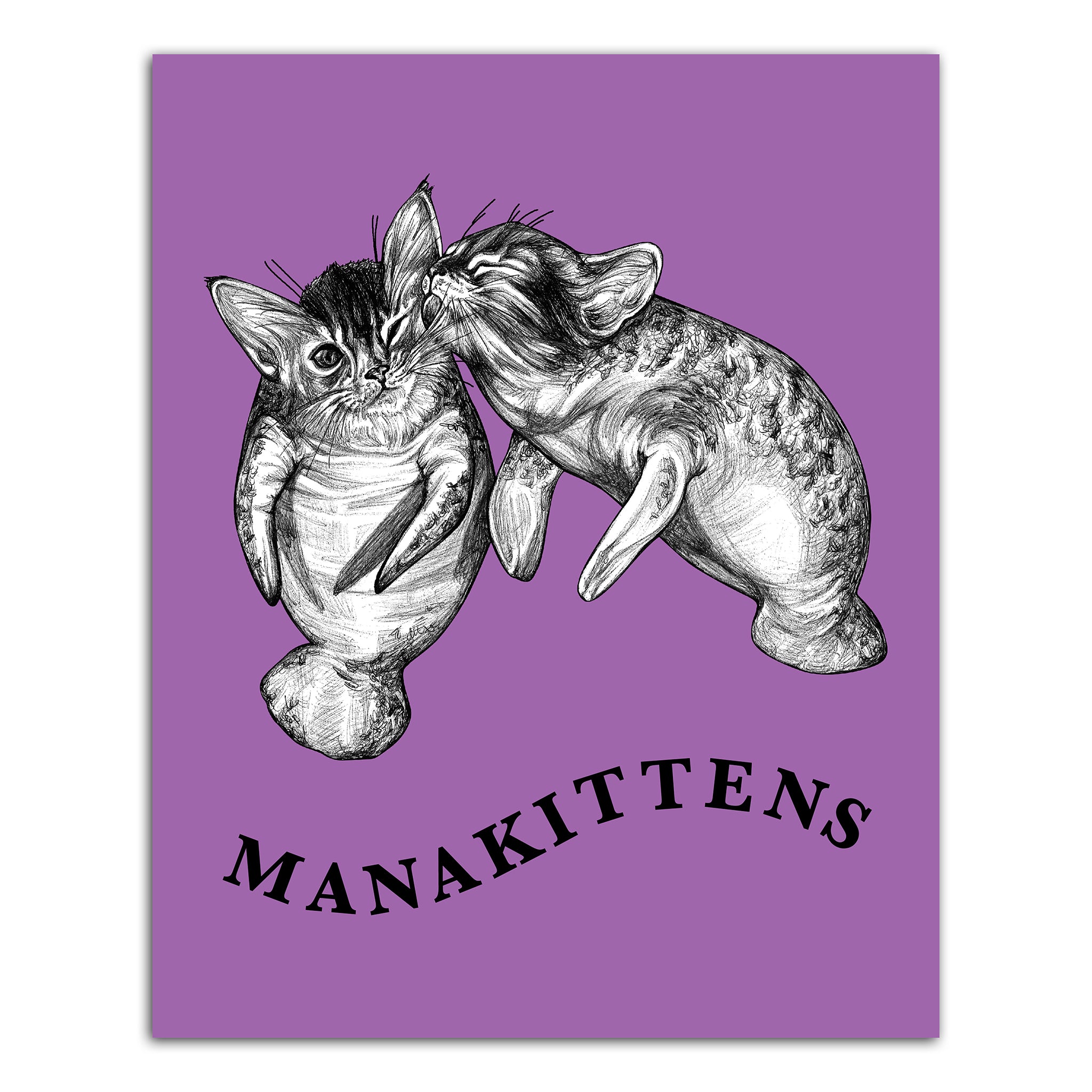 Manakittens | Manatee + Kitten Hybrid Animal | 8x10" Color Print