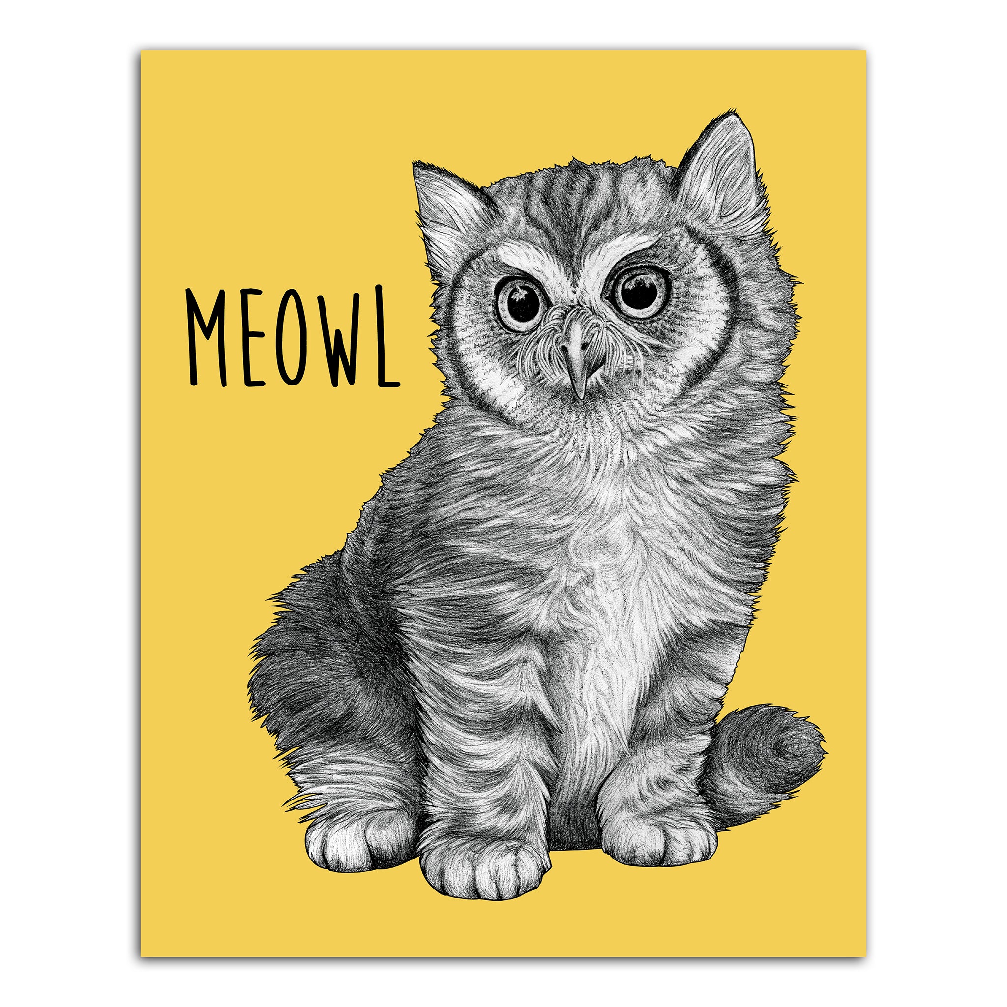 Meowl | Cat + Owl Hybrid Animal | 8x10" Color Print