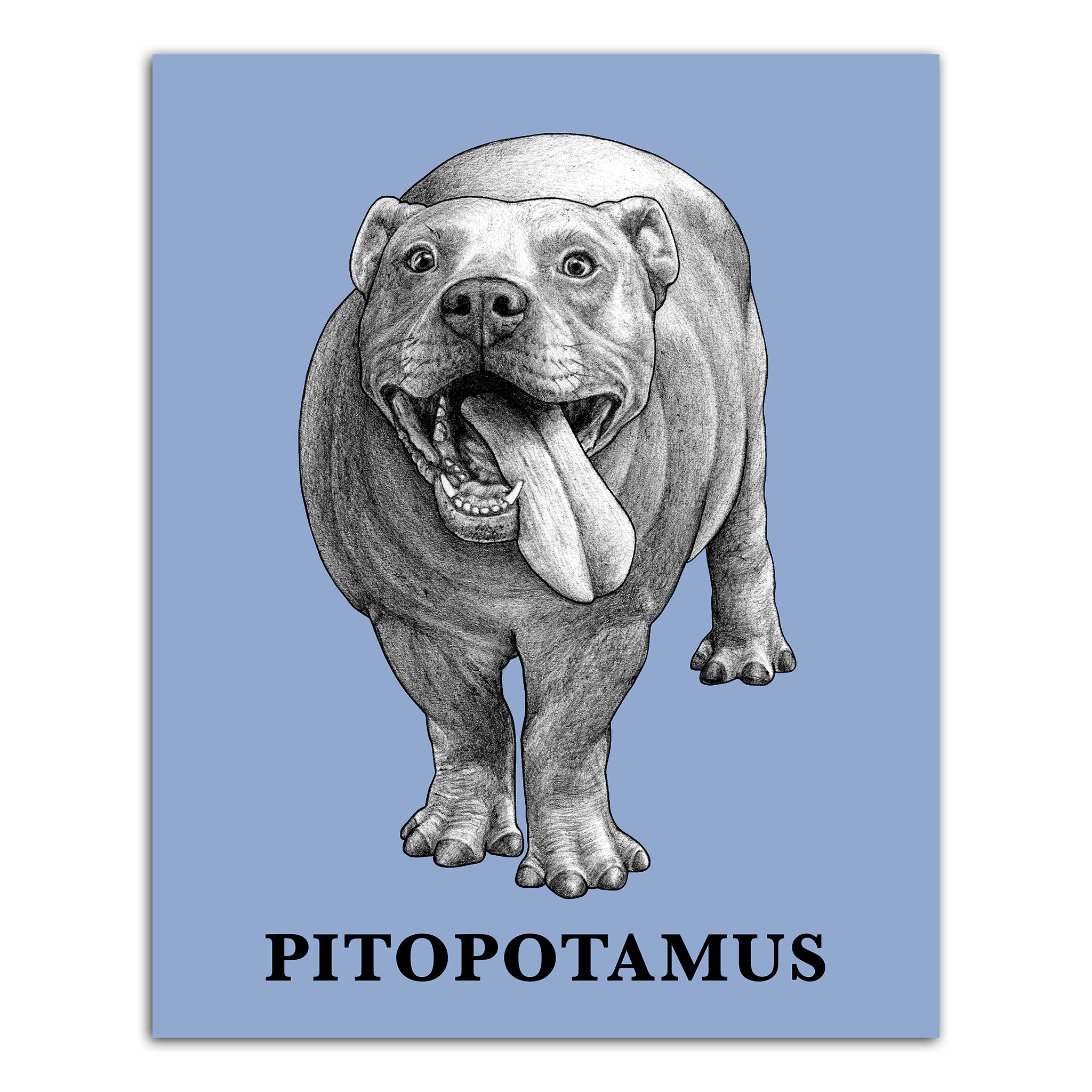 Pitopotamus | Pitbull + Hippopotamus Hybrid Animal | 8x10" Color Print