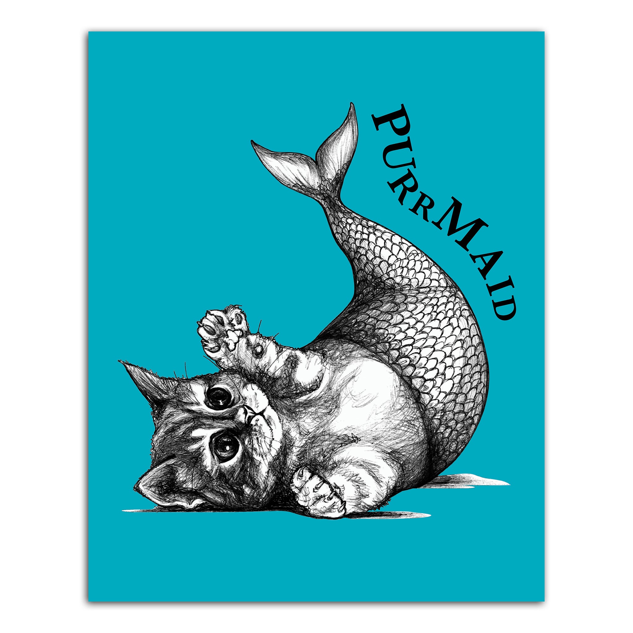 Purrmaid | Mermaid + Cat Hybrid Animal | 8x10" Color Print