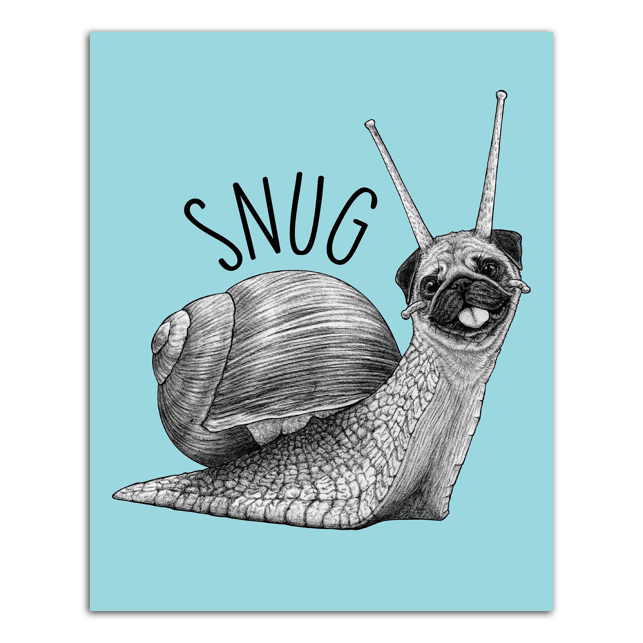 Snug | Snail + Pug Hybrid Animal | 8x10" Color Print