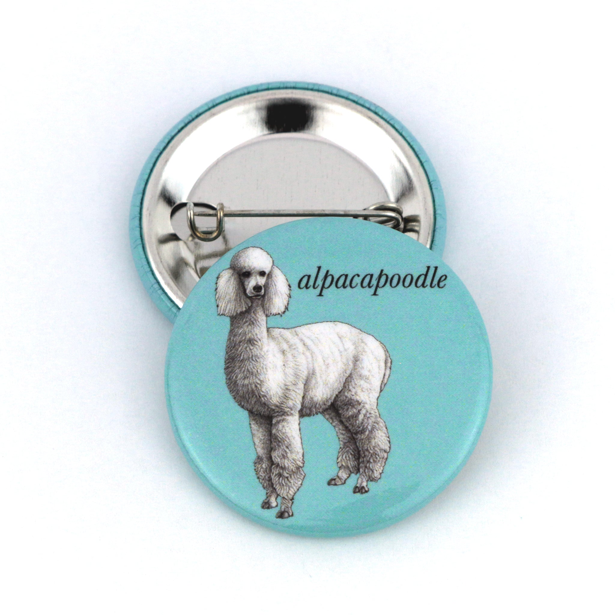Alpacapoodle | Alpaca + Poodle Hybrid Animal | 1.5" Pinback Button