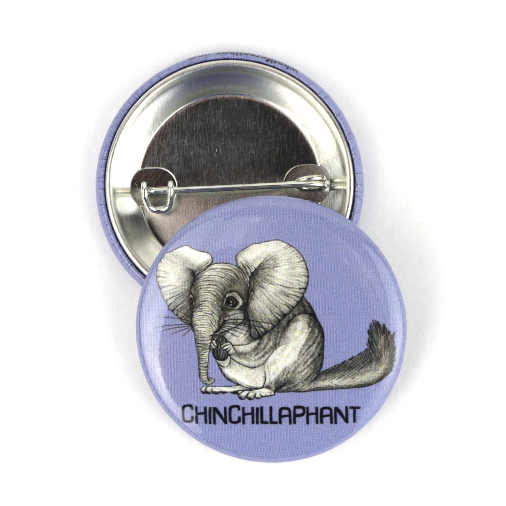 Chinchillaphant | Chinchilla + Elephant Hybrid Animal | 1.5" Pinback Button