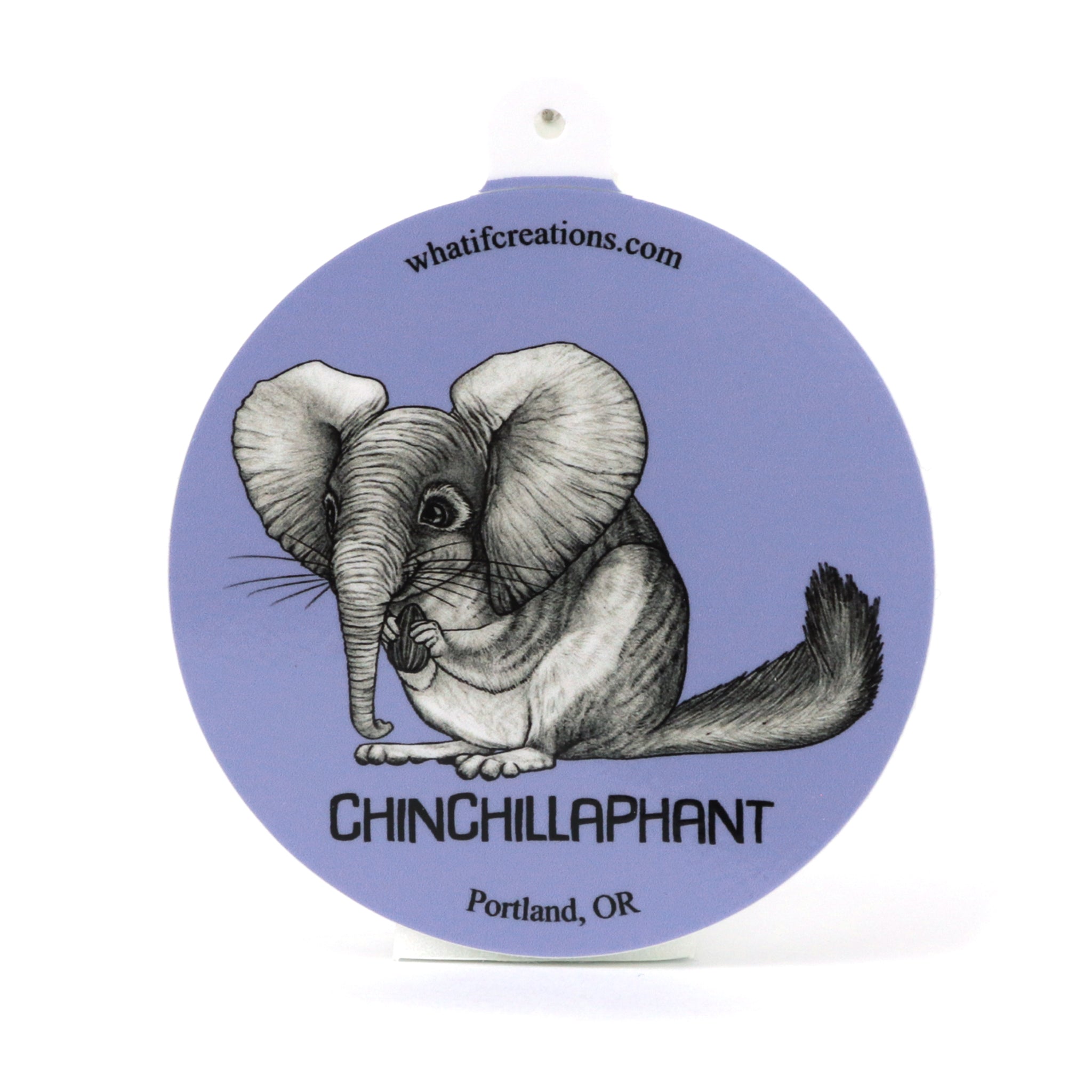 Chinchillaphant | Chinchilla + Elephant Hybrid Animal | 3" Vinyl Sticker