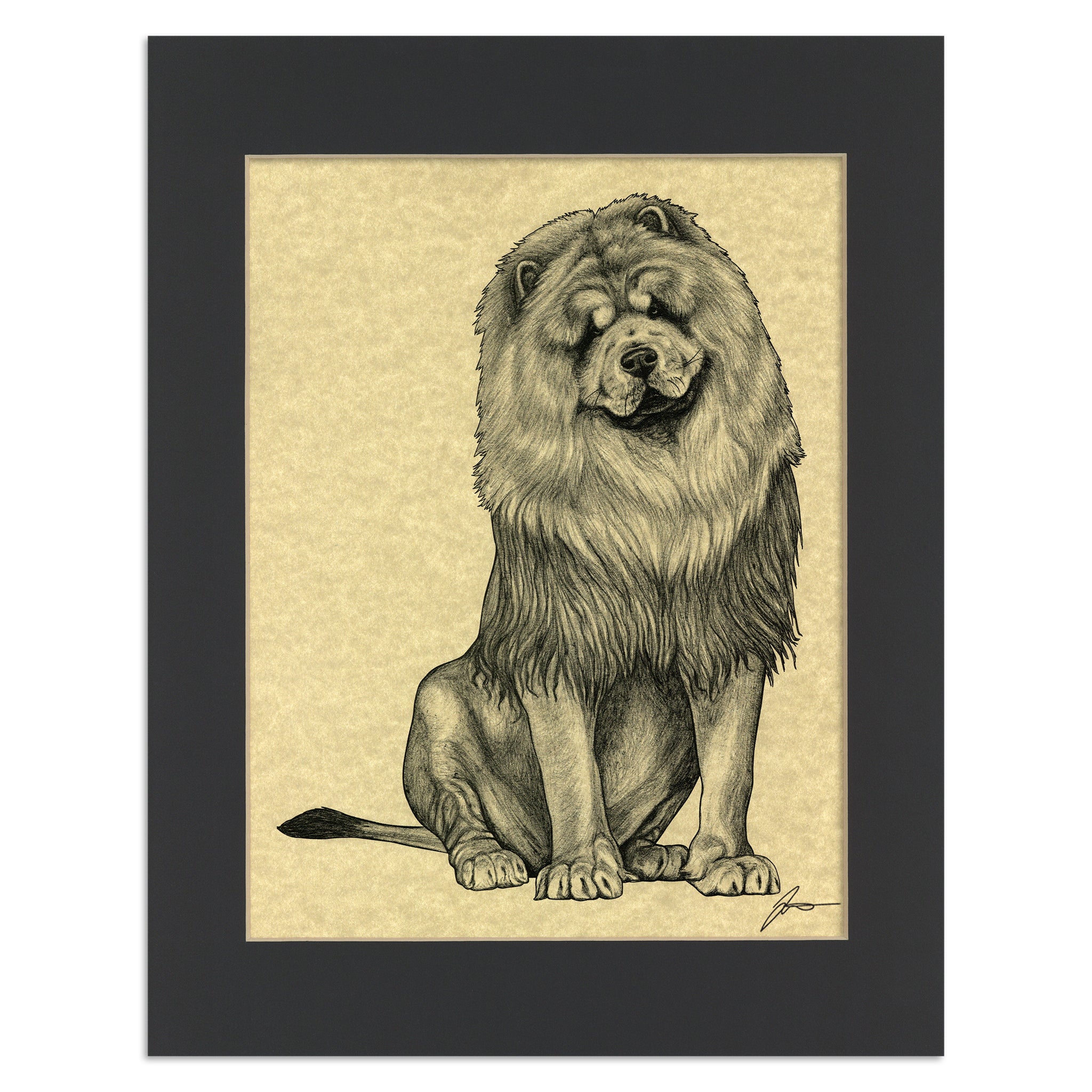 Chow Mane | Chow Chow + Lion Hybrid Animal | 11x14" Parchment Print