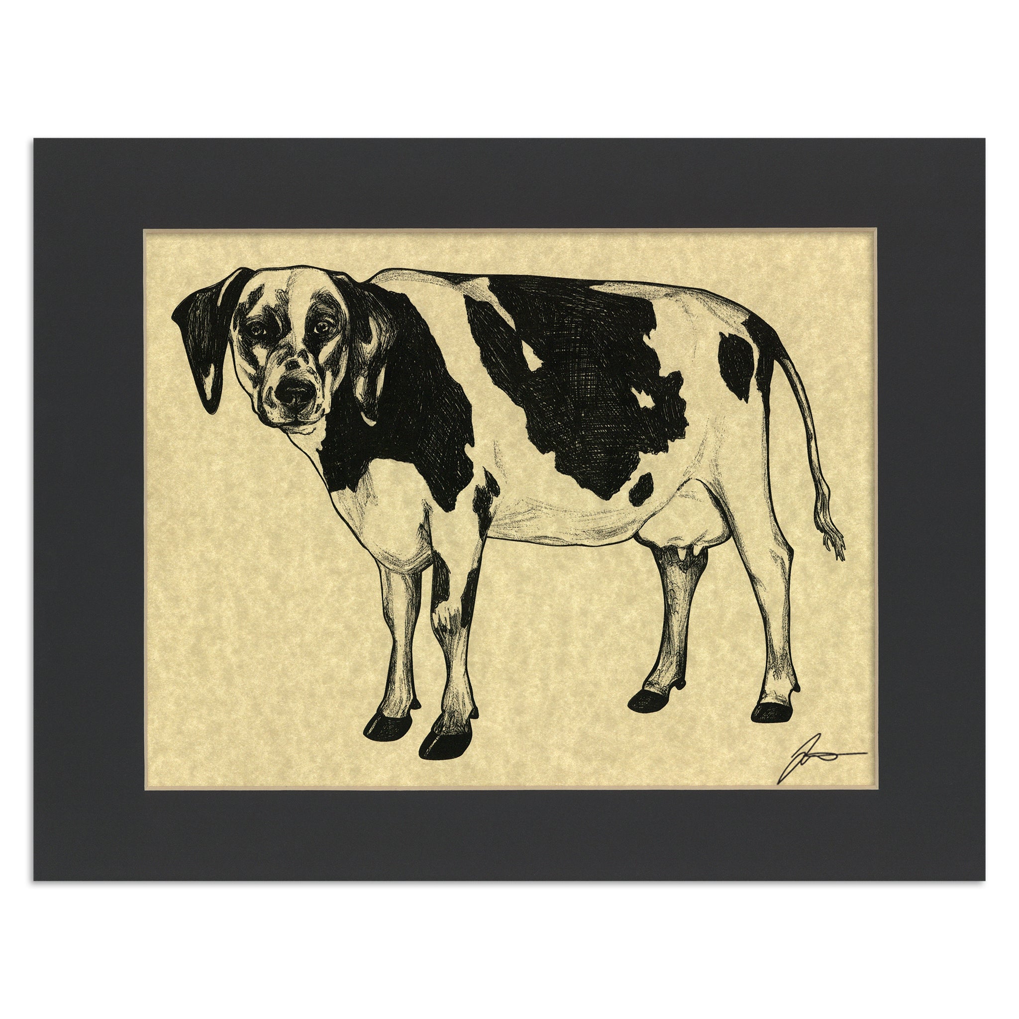 Dalmootion | Dalmatian + Cow Hybrid Animal | 11x14" Parchment Print