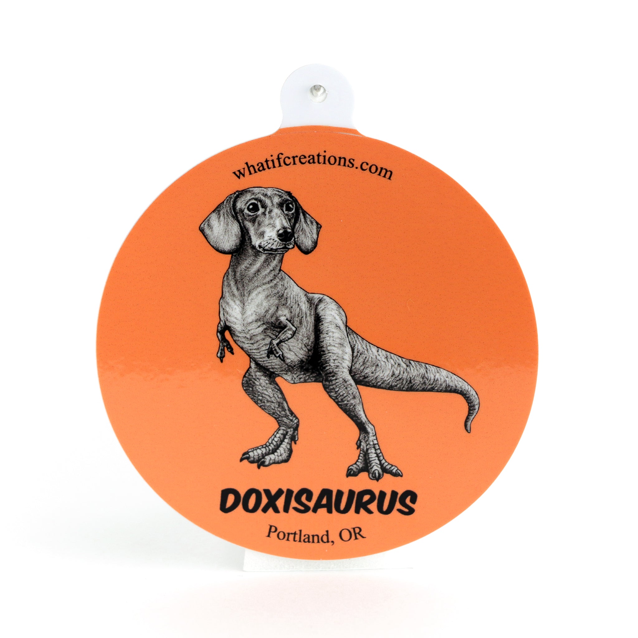 Doxisaurus | Dachshund + TRex Hybrid Animal | 3" Vinyl Sticker