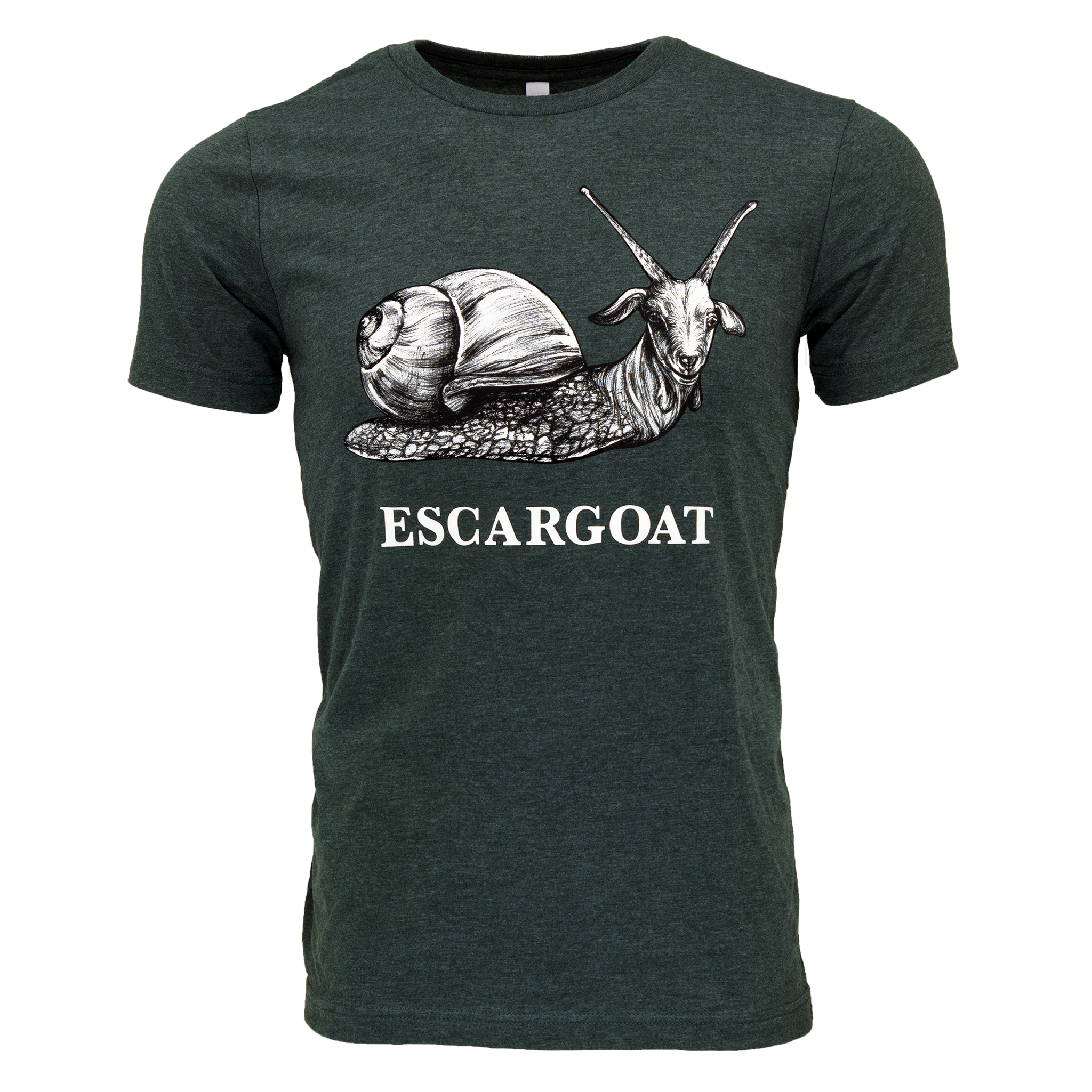 Escargoat | Goat + Snail Hybrid Animal | Adult T-Shirt | Heathered Green