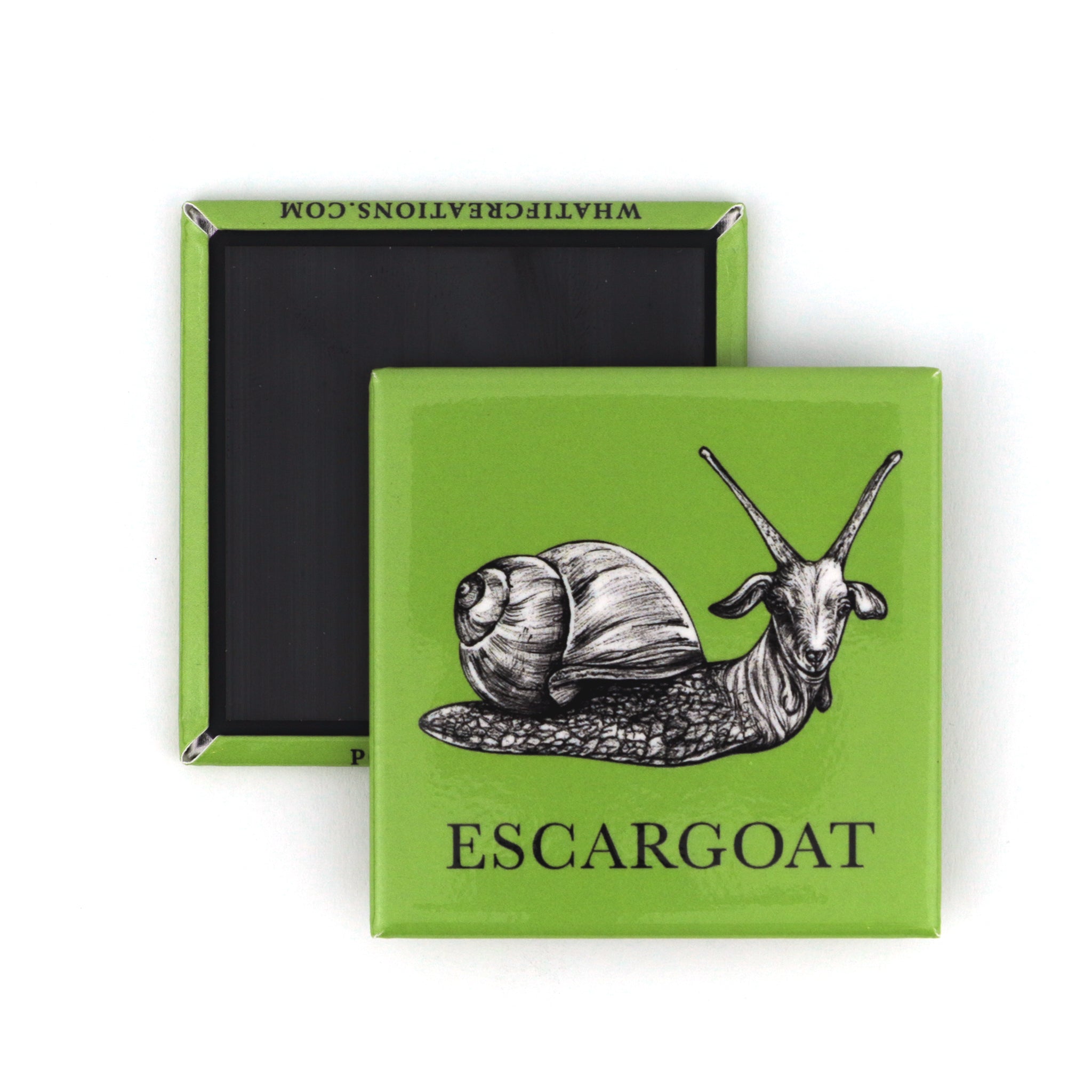 Escargoat | Goat + Snail Hybrid Animal | 2" Fridge Magnet