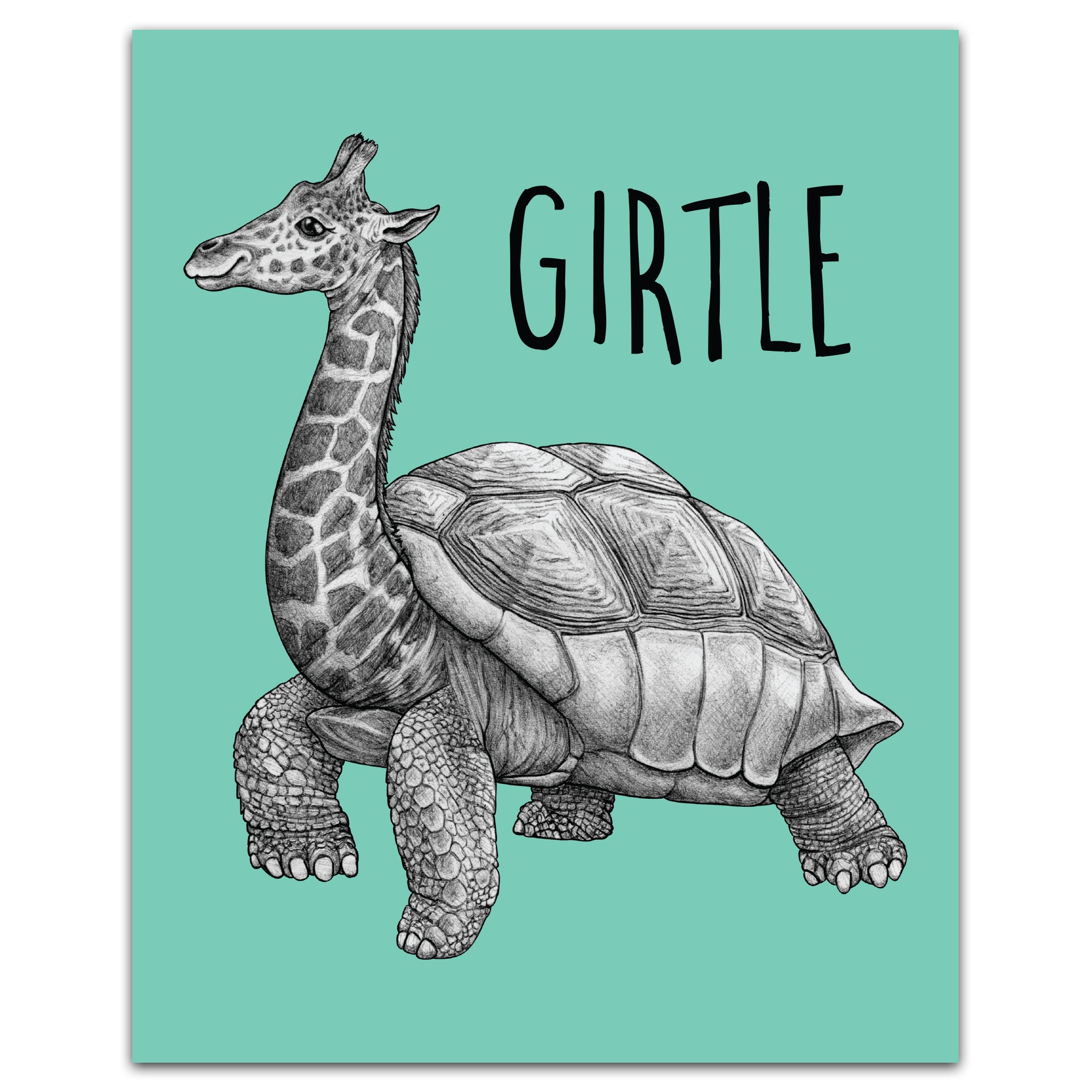 Girtle | Giraffe + Turtle Hybrid Animal | 8x10" Color Print