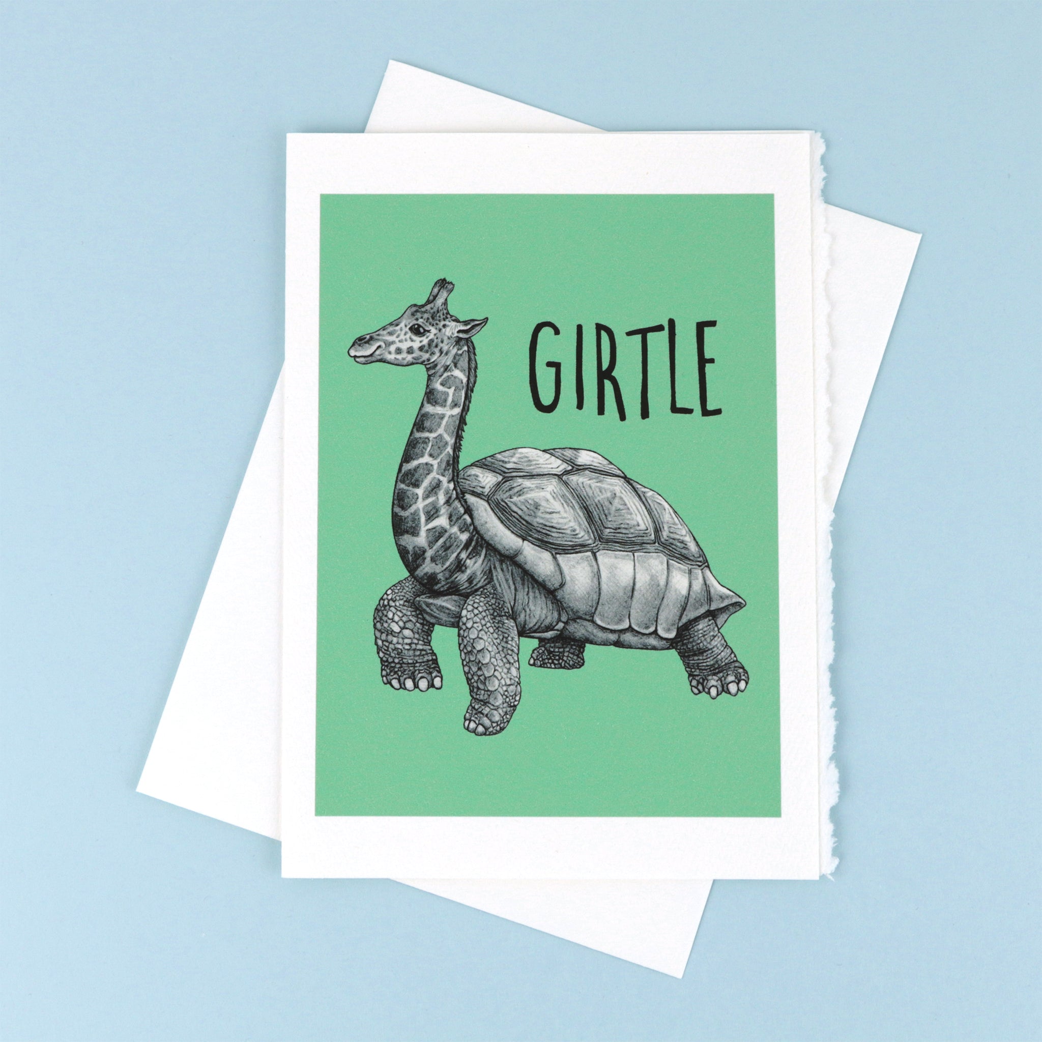 Girtle | Giraffe + Turtle Hybrid Animal | 5x7" Greeting Card