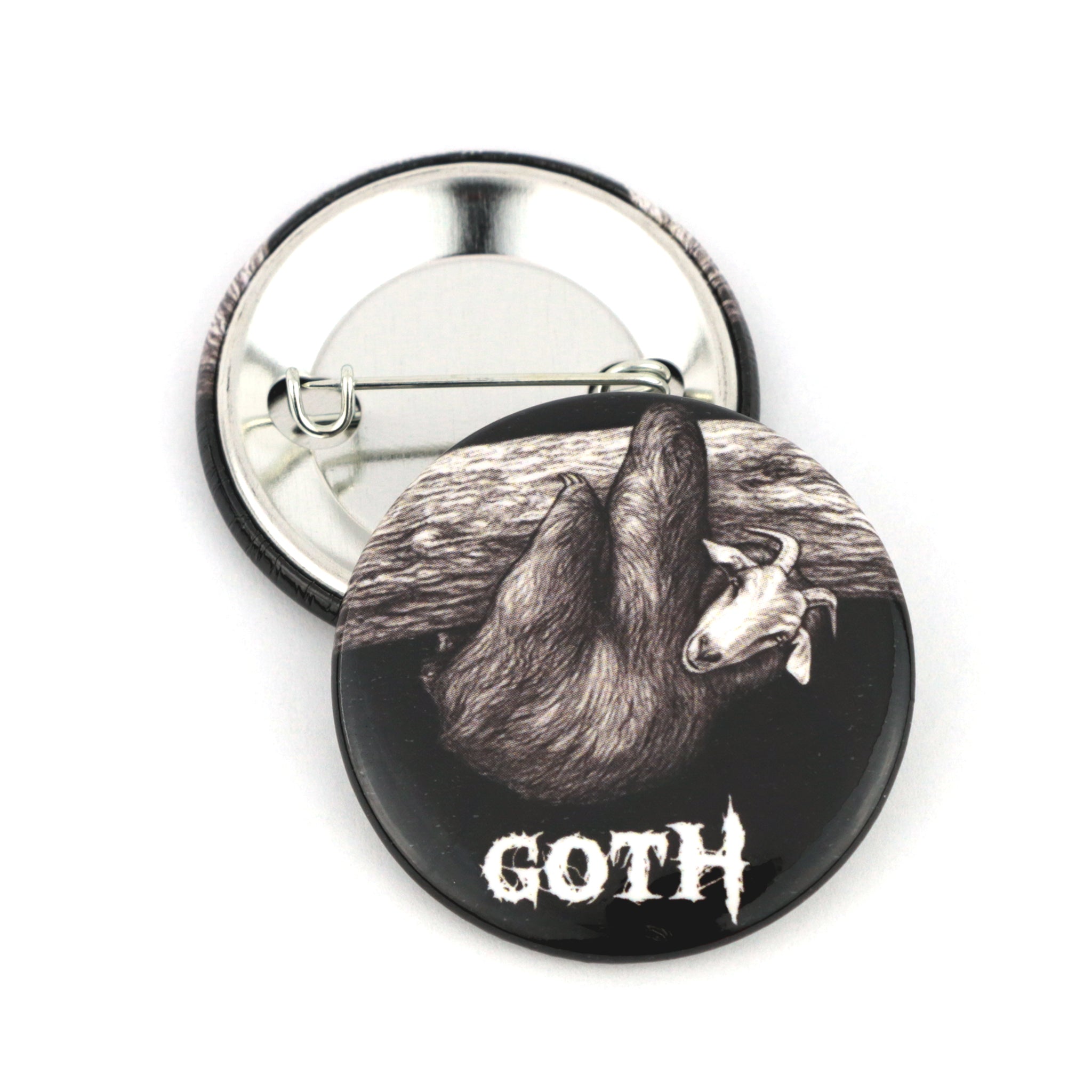 Goth | Goat + Sloth Hybrid Animal | 1.5" Pinback Button
