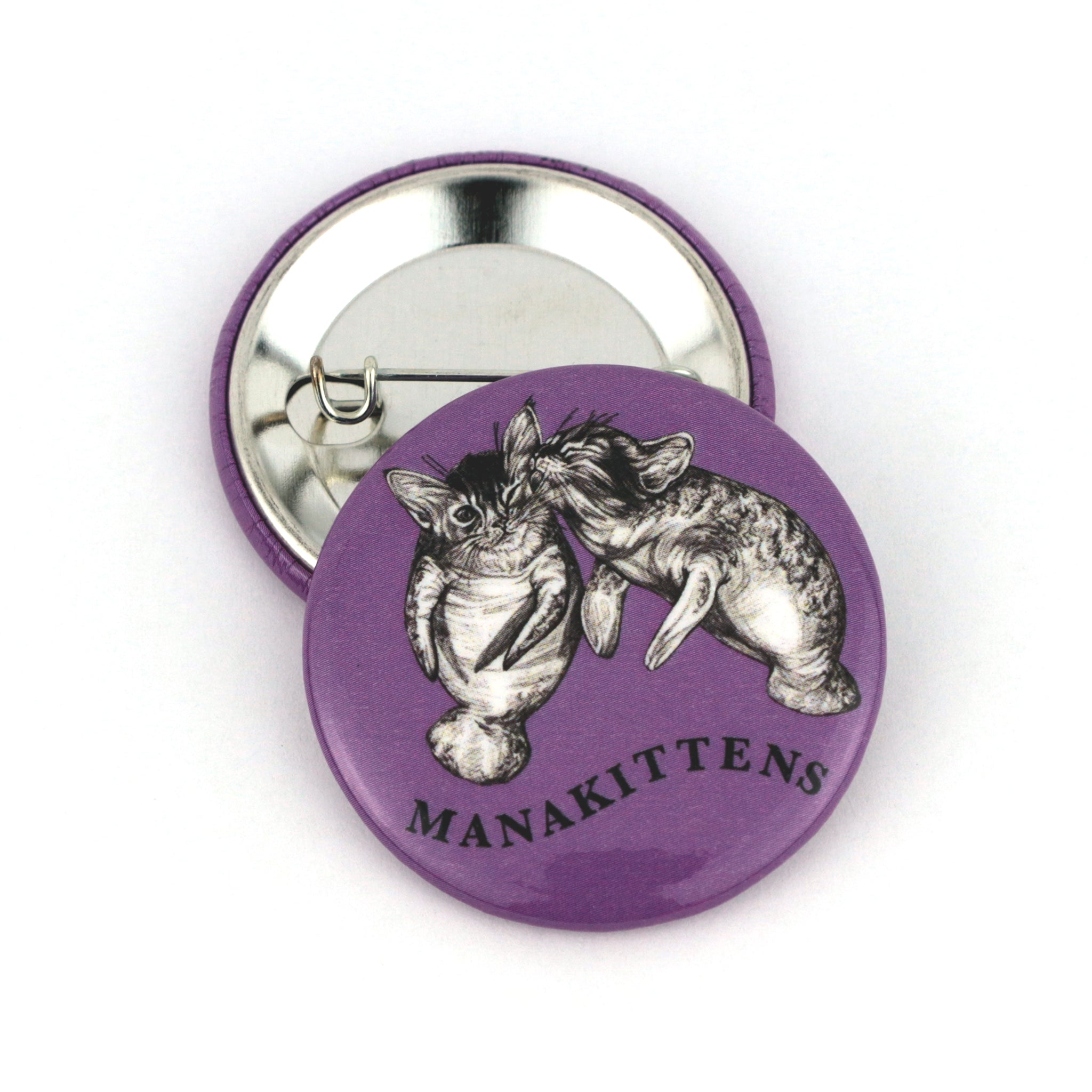 Manakittens | Manatee + Kitten Hybrid Animal | 1.5" Pinback Button