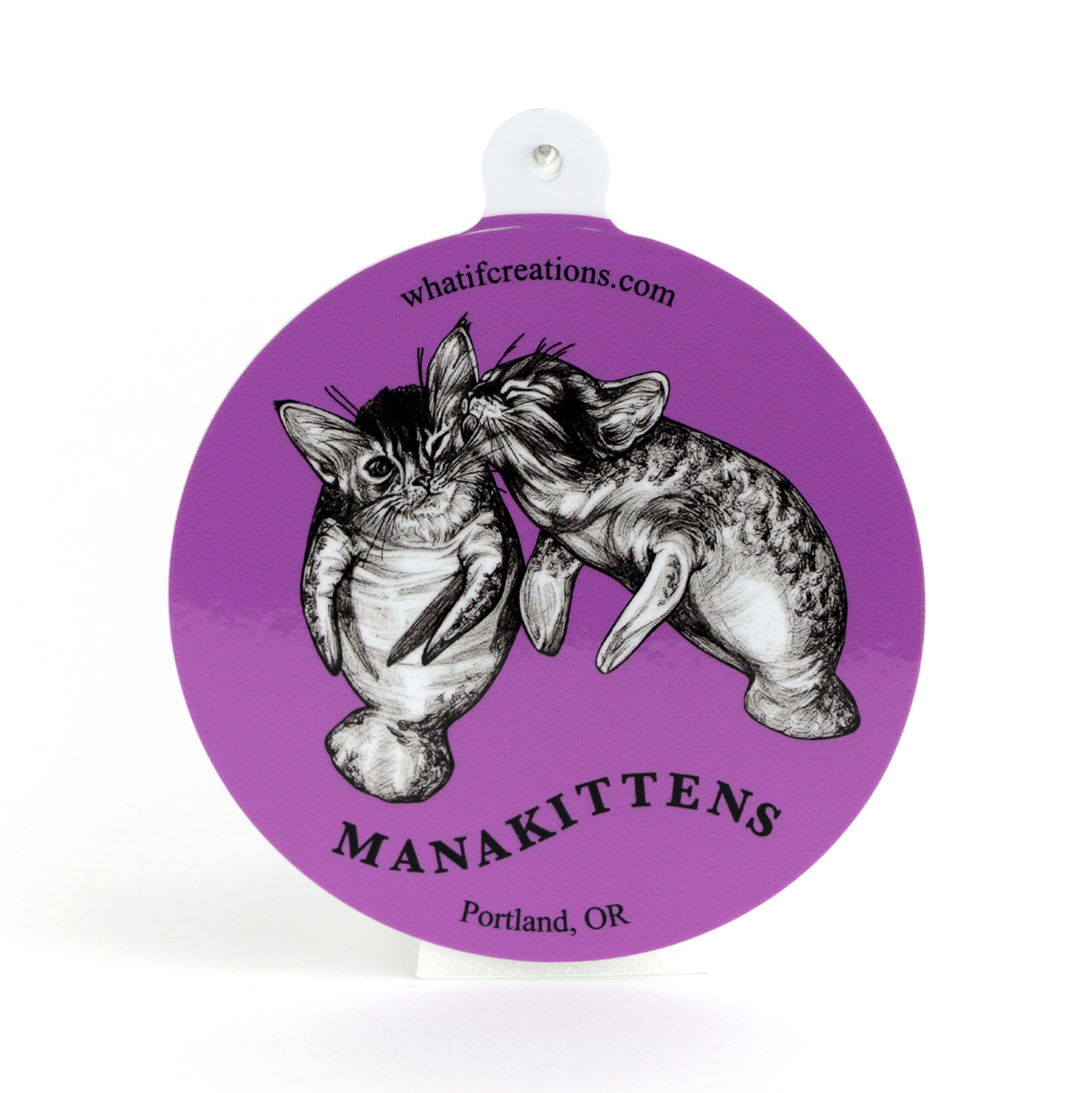 Manakittens | Manatee + Kitten Hybrid Animal | 3" Vinyl Sticker