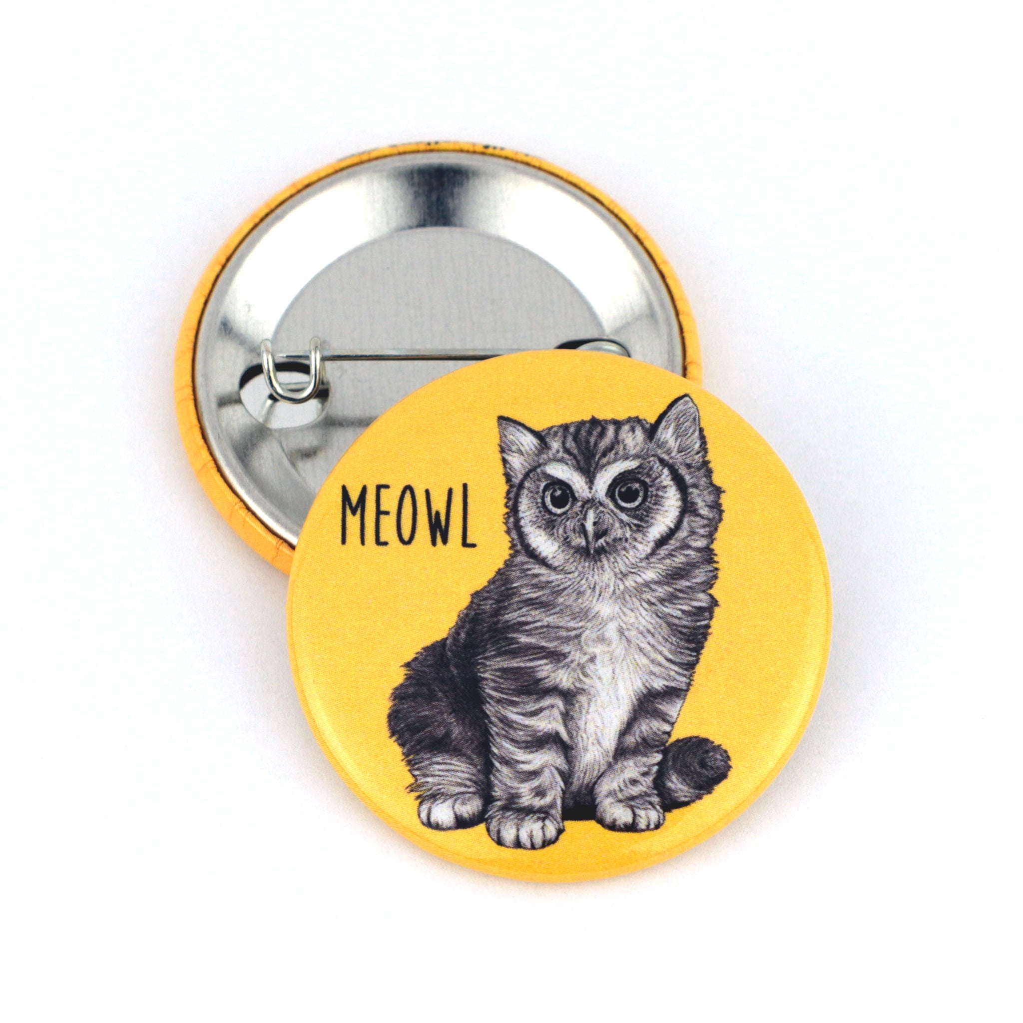 Meowl | Cat + Owl Hybrid Animal | 1.5" Pinback Button