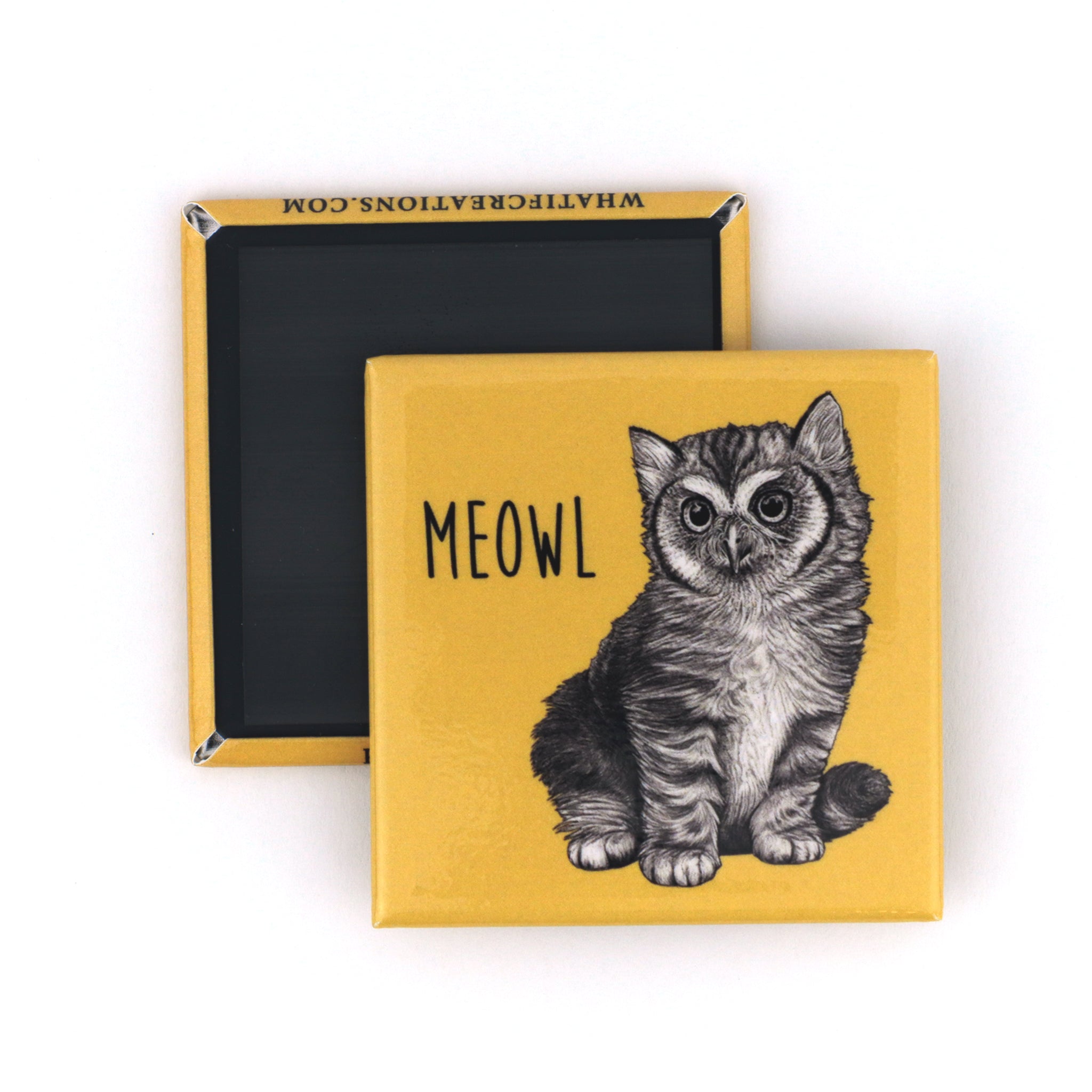 Meowl | Cat + Owl Hybrid Animal | 2" Fridge Magnet