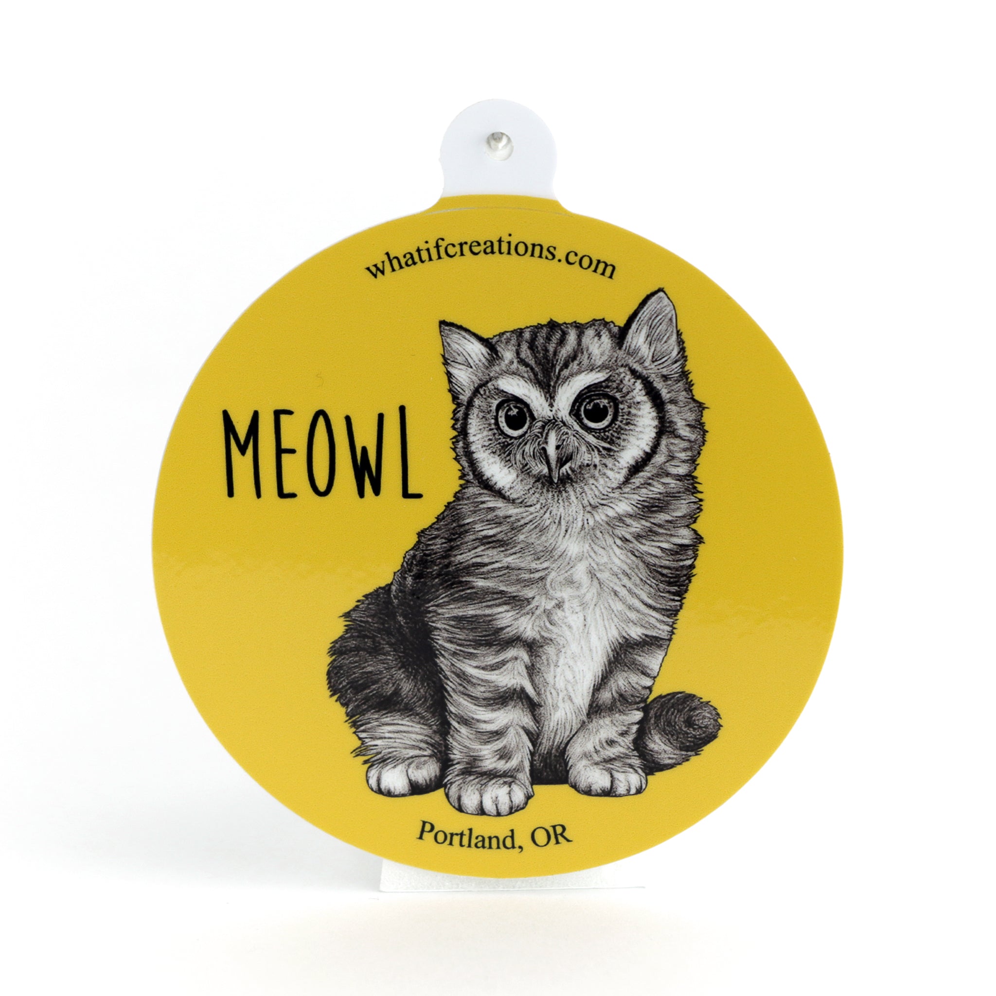 Meowl | Cat + Owl Hybrid Animal | 3" Vinyl Sticker