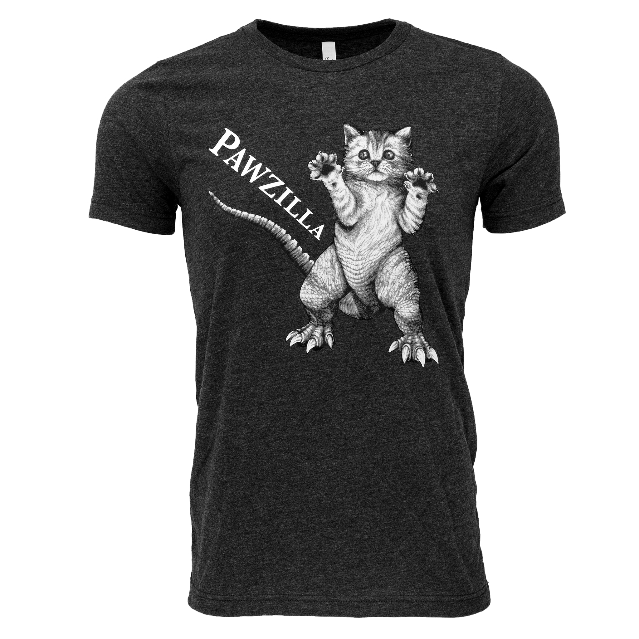 Pawzilla | Cat + Godzilla Hybrid Animal | Adult T-Shirt | Heathered Grey