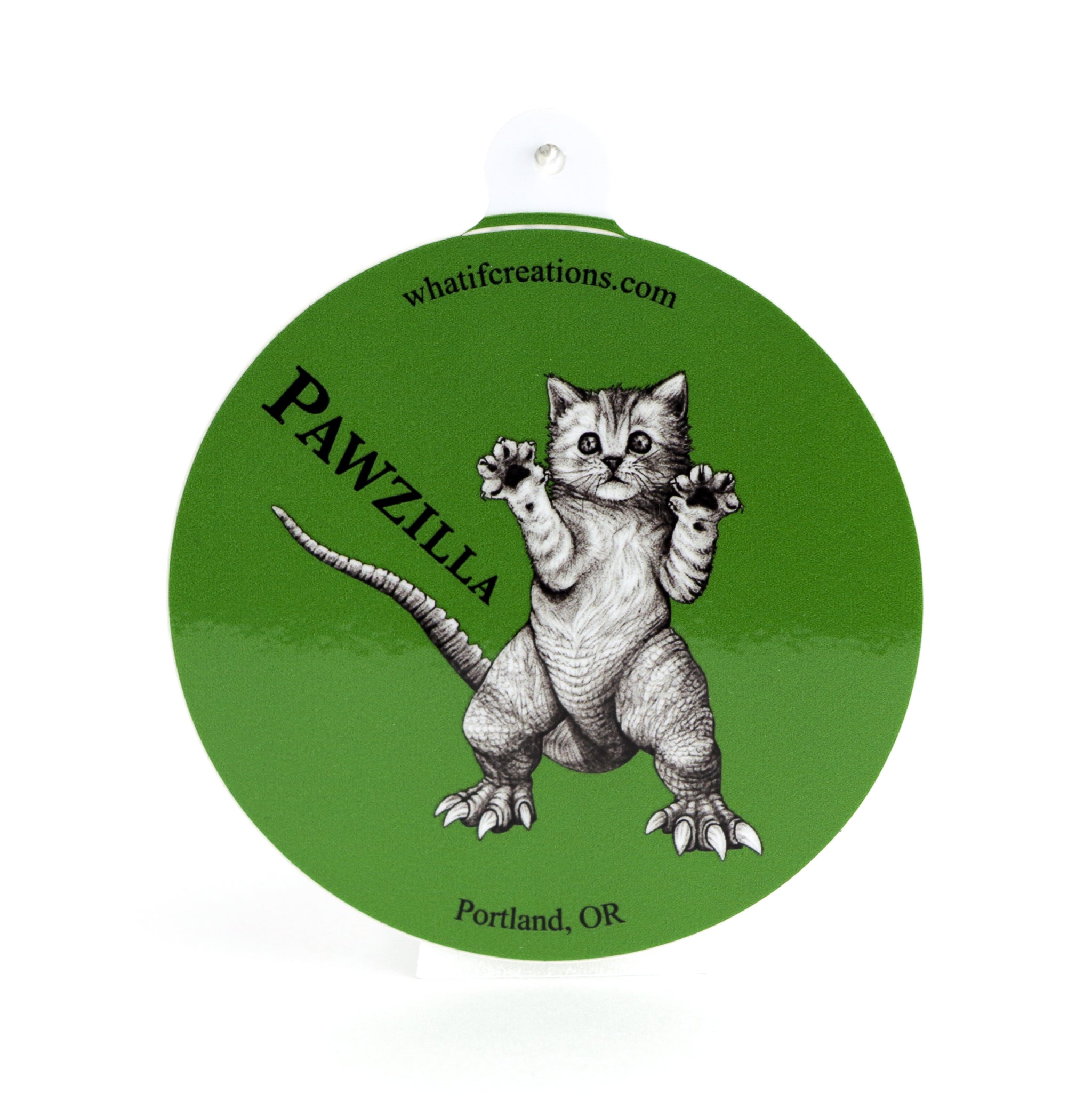 Pawzilla | Cat + Godzilla Hybrid Animal | 3" Vinyl Sticker
