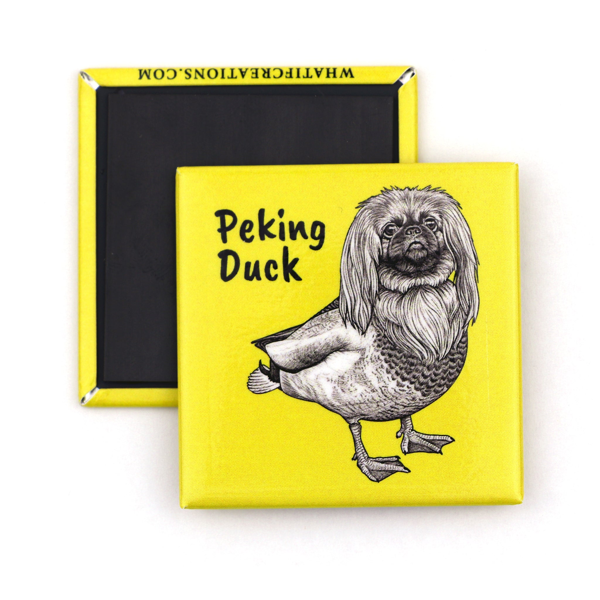 Peking Duck | Pekingese + Duck Hybrid Animal | 2" Fridge Magnet