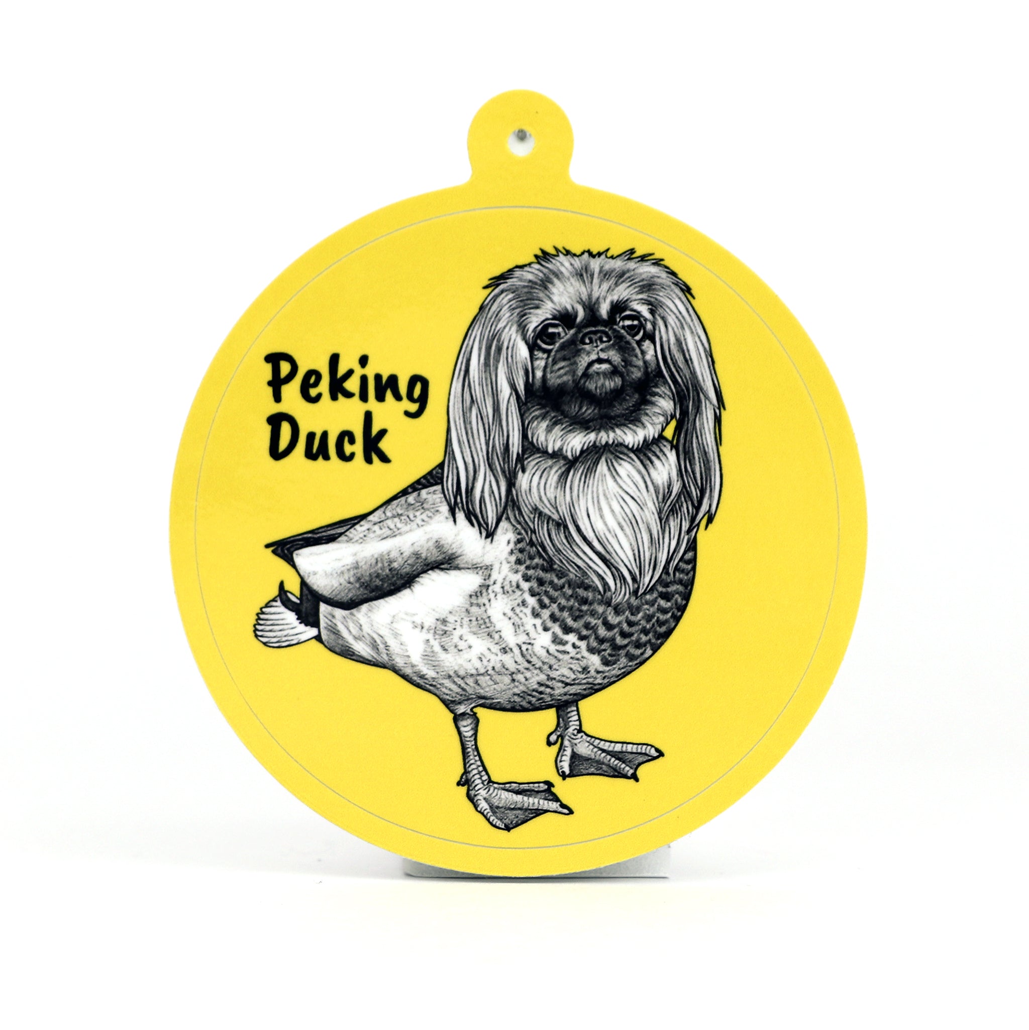 Peking Duck | Pekingese + Duck Hybrid Animal | 3" Vinyl Sticker