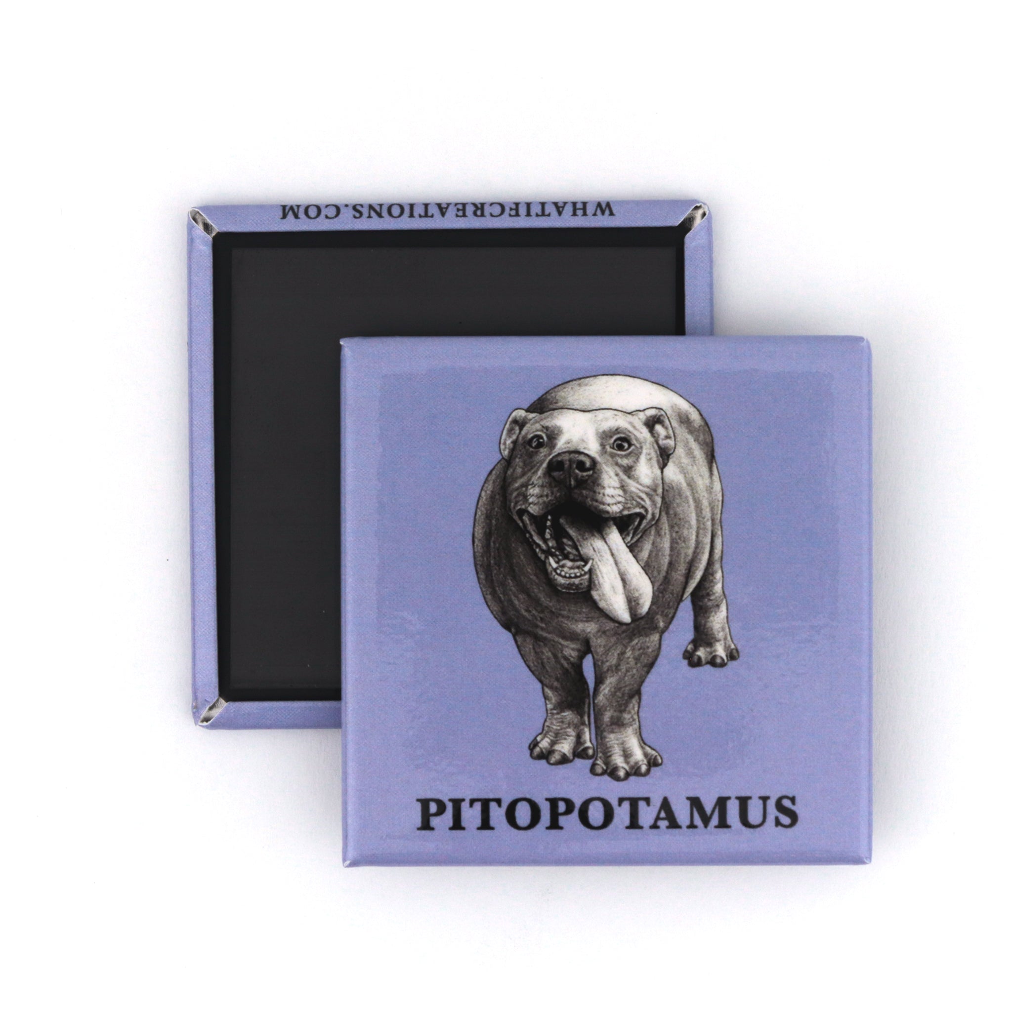 Pitopotamus | Pitbull + Hippopotamus Hybrid Animal | 2" Fridge Magnet