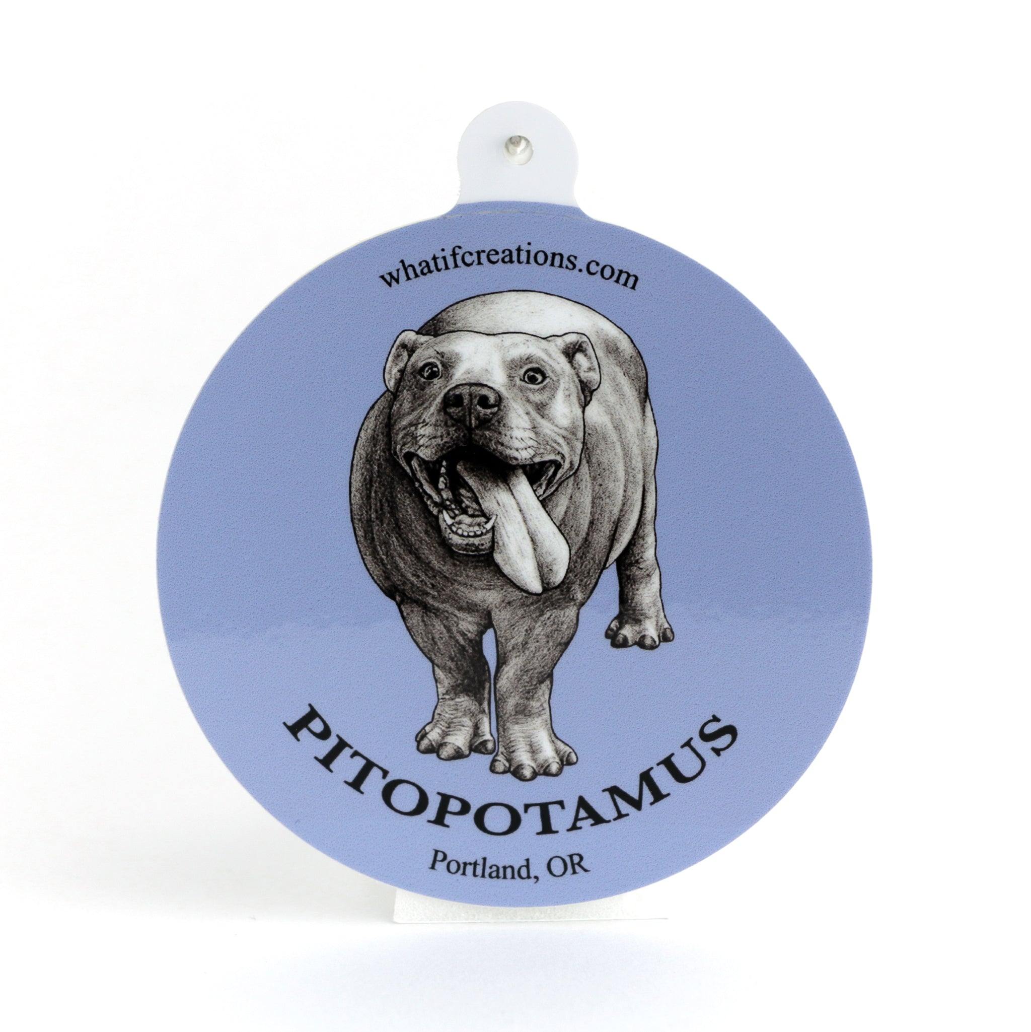 Pitopotamus | Pitbull + Hippopotamus Hybrid Animal | 3" Vinyl Sticker