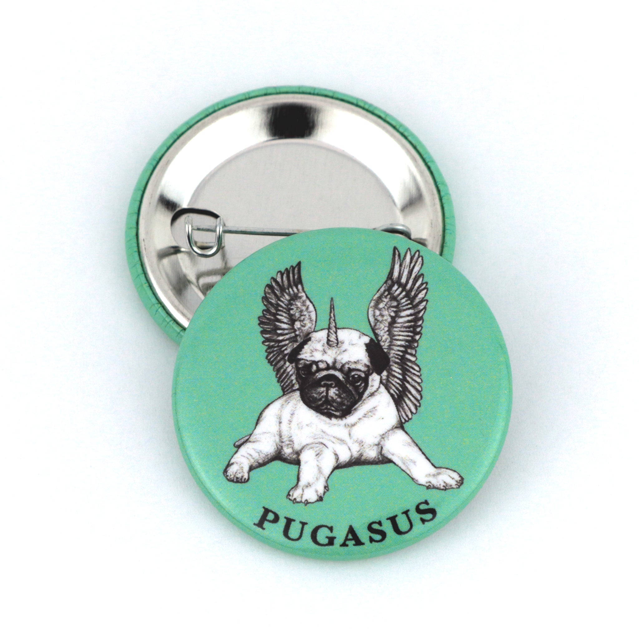 Pugasus | Pug + Pegasus Hybrid Animal | 1.5" Pinback Button