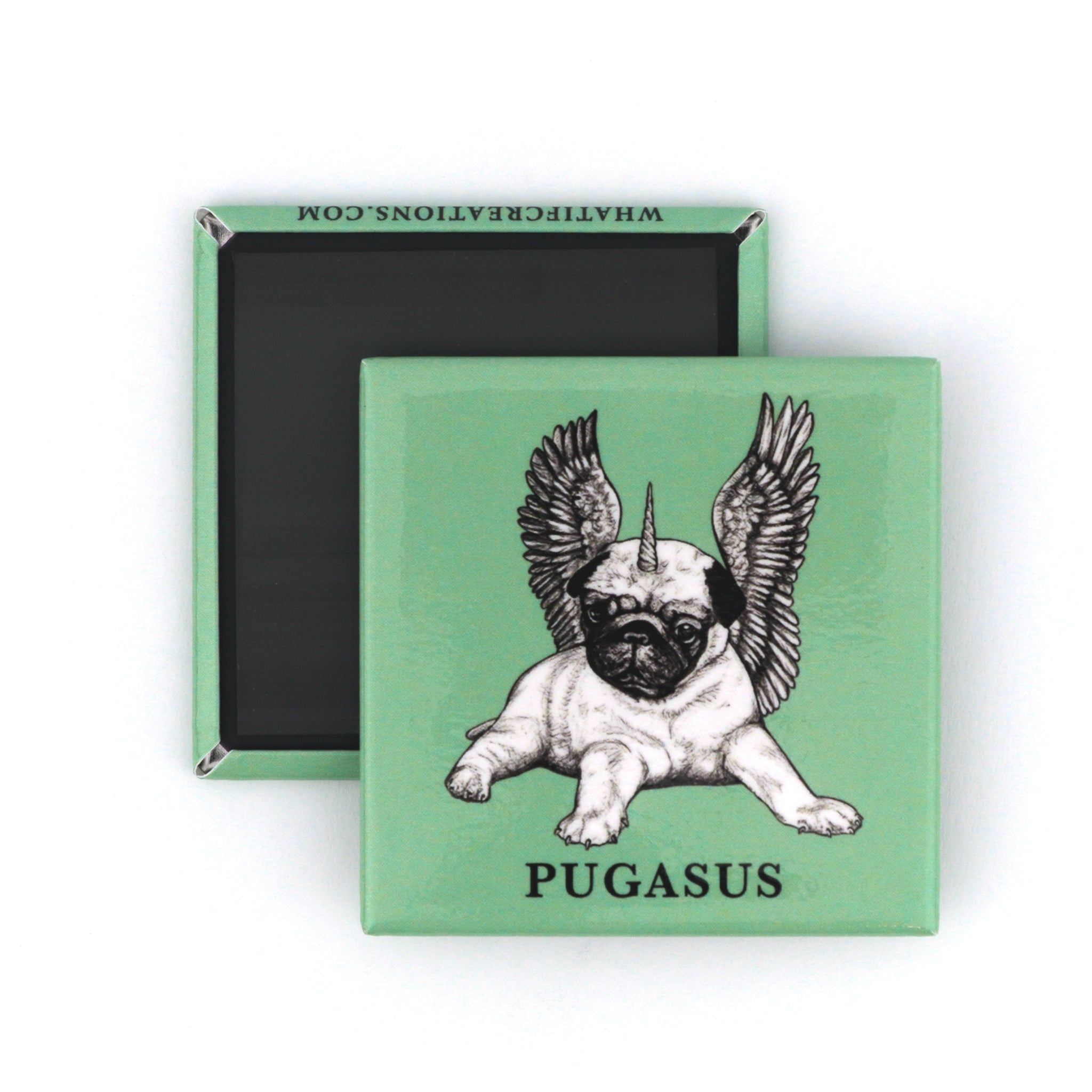 Pugasus | Pug + Pegasus Hybrid Animal | 2" Fridge Magnet
