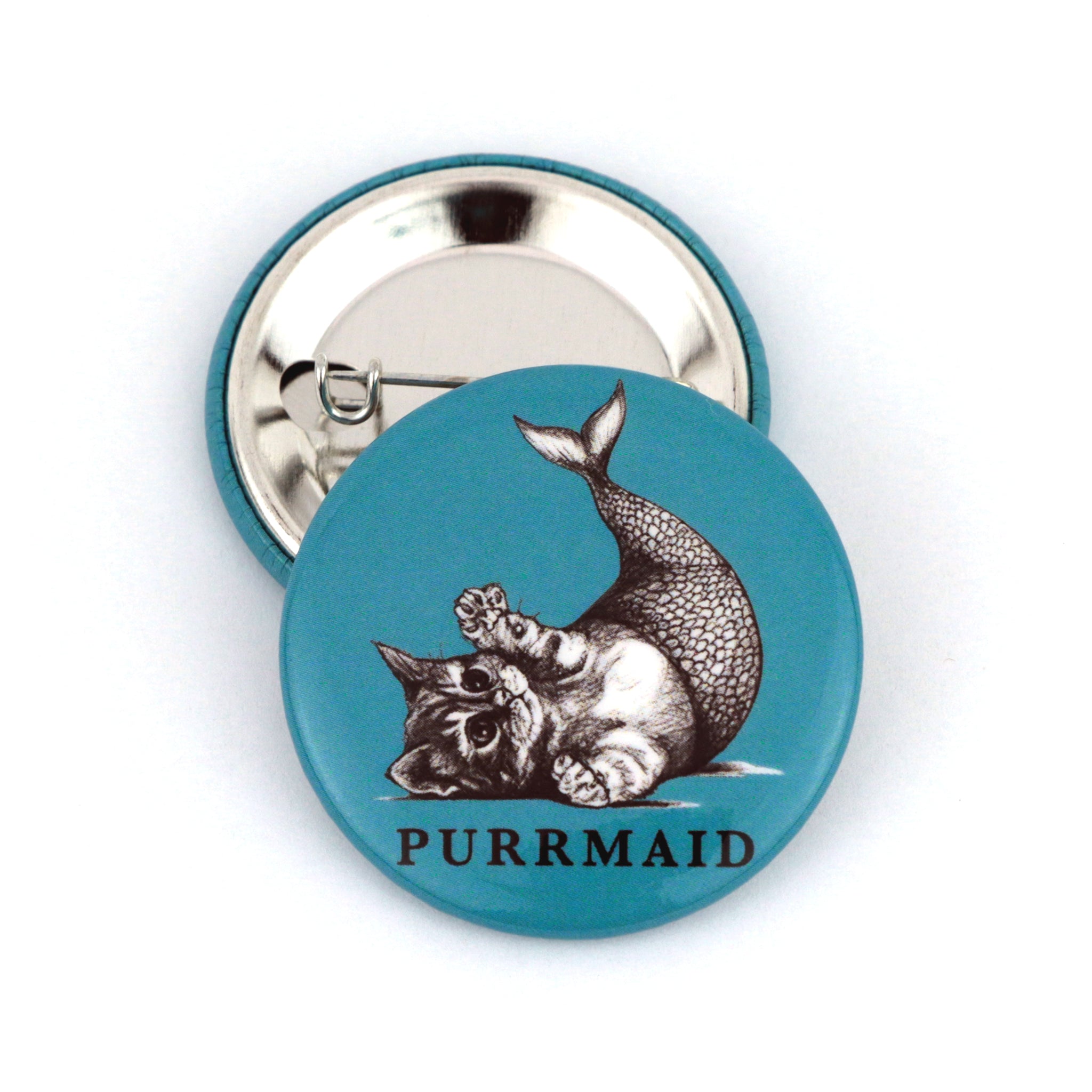 Purrmaid | Mermaid + Cat Hybrid Animal | 1.5" Pinback Button