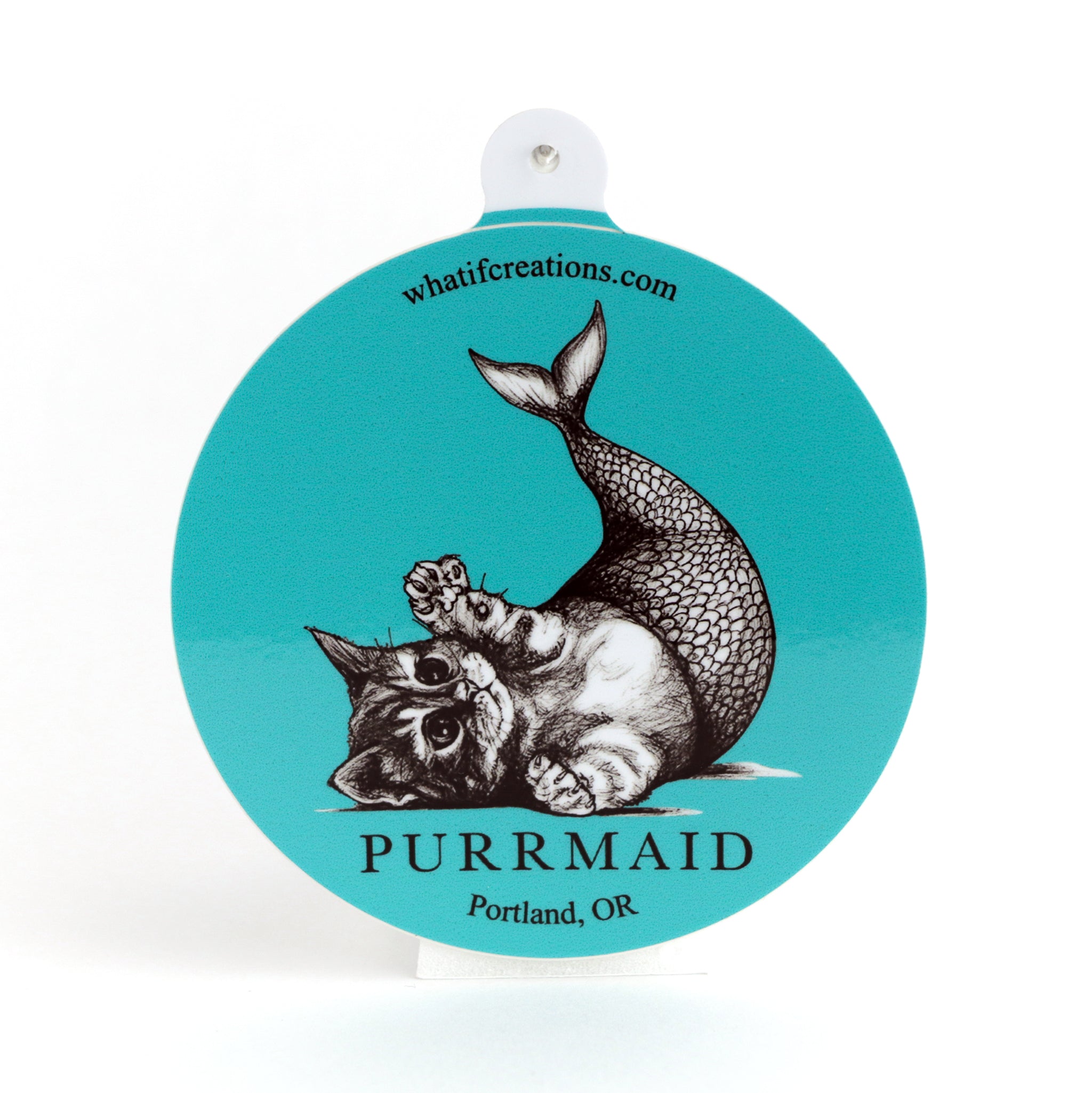 Purrmaid | Mermaid + Cat Hybrid Animal | 3" Vinyl Sticker